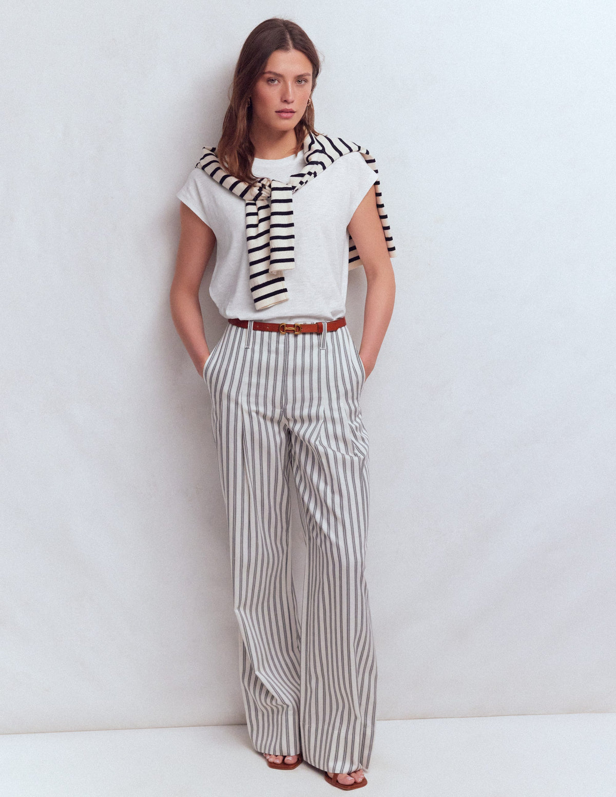 Louisa Cotton Slub T-shirt-White - Image 5