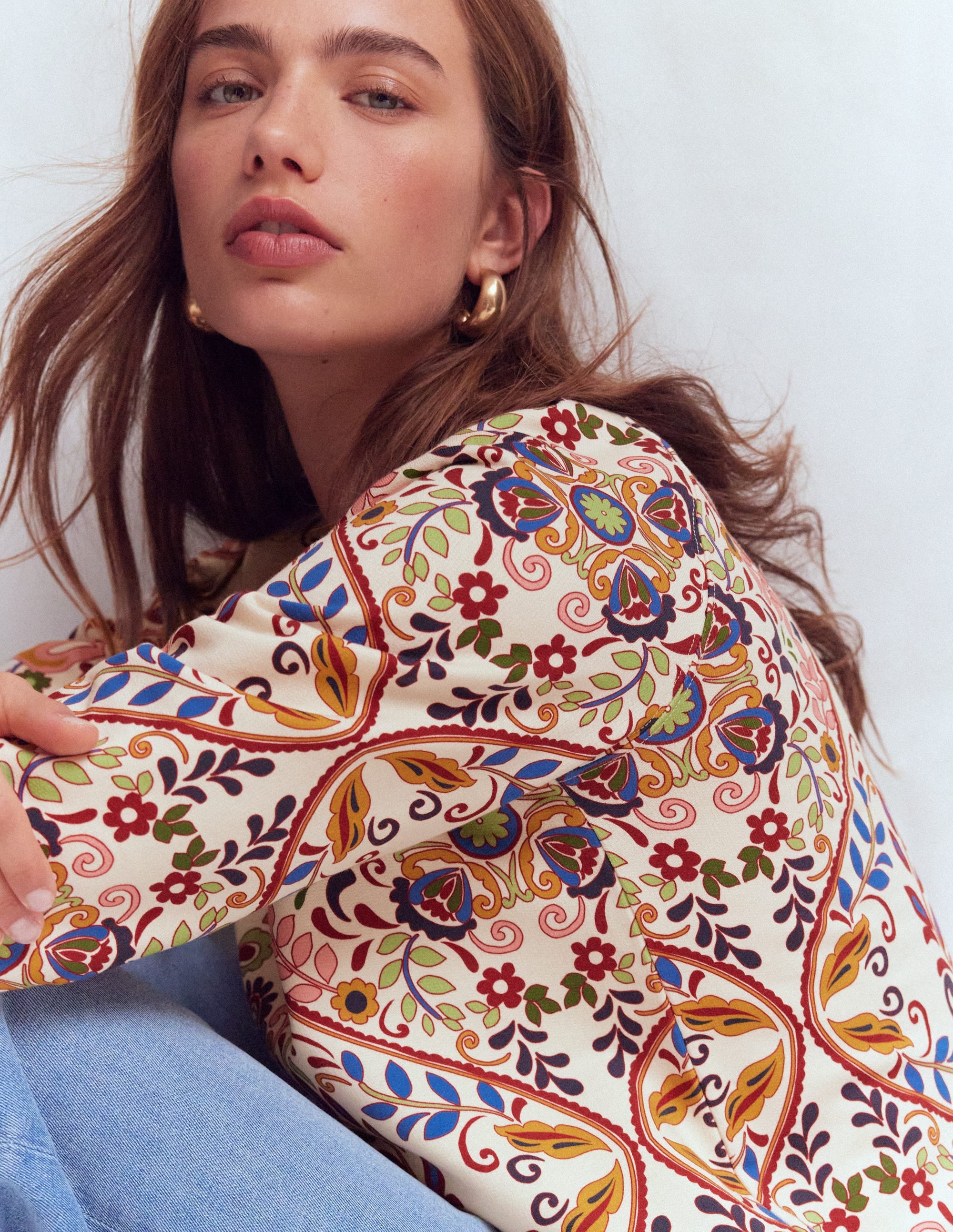 Rosa Printed Sweatshirt-Multi, Enchanted Gardenia - Image 1