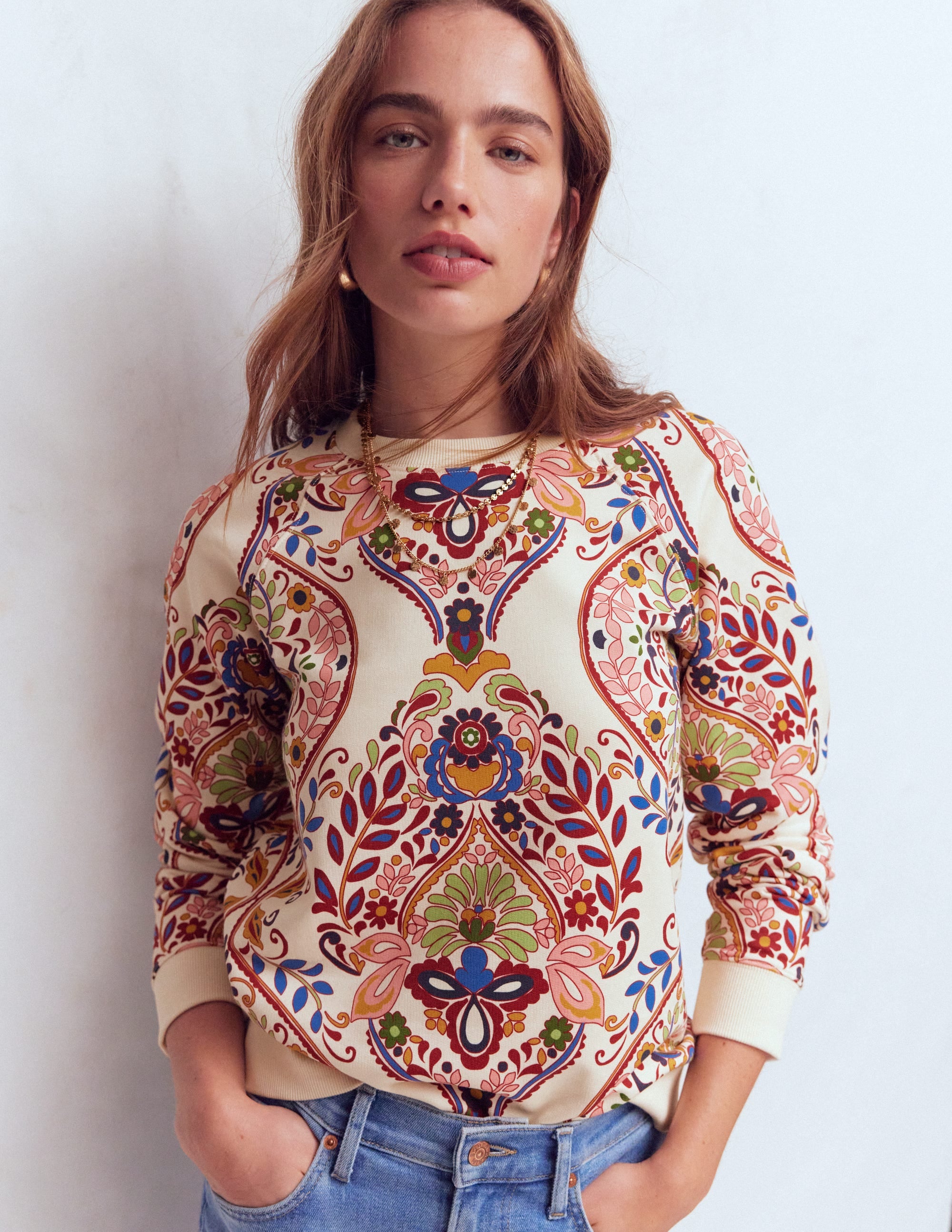 Rosa Printed Sweatshirt-Multi, Enchanted Gardenia - Image 2