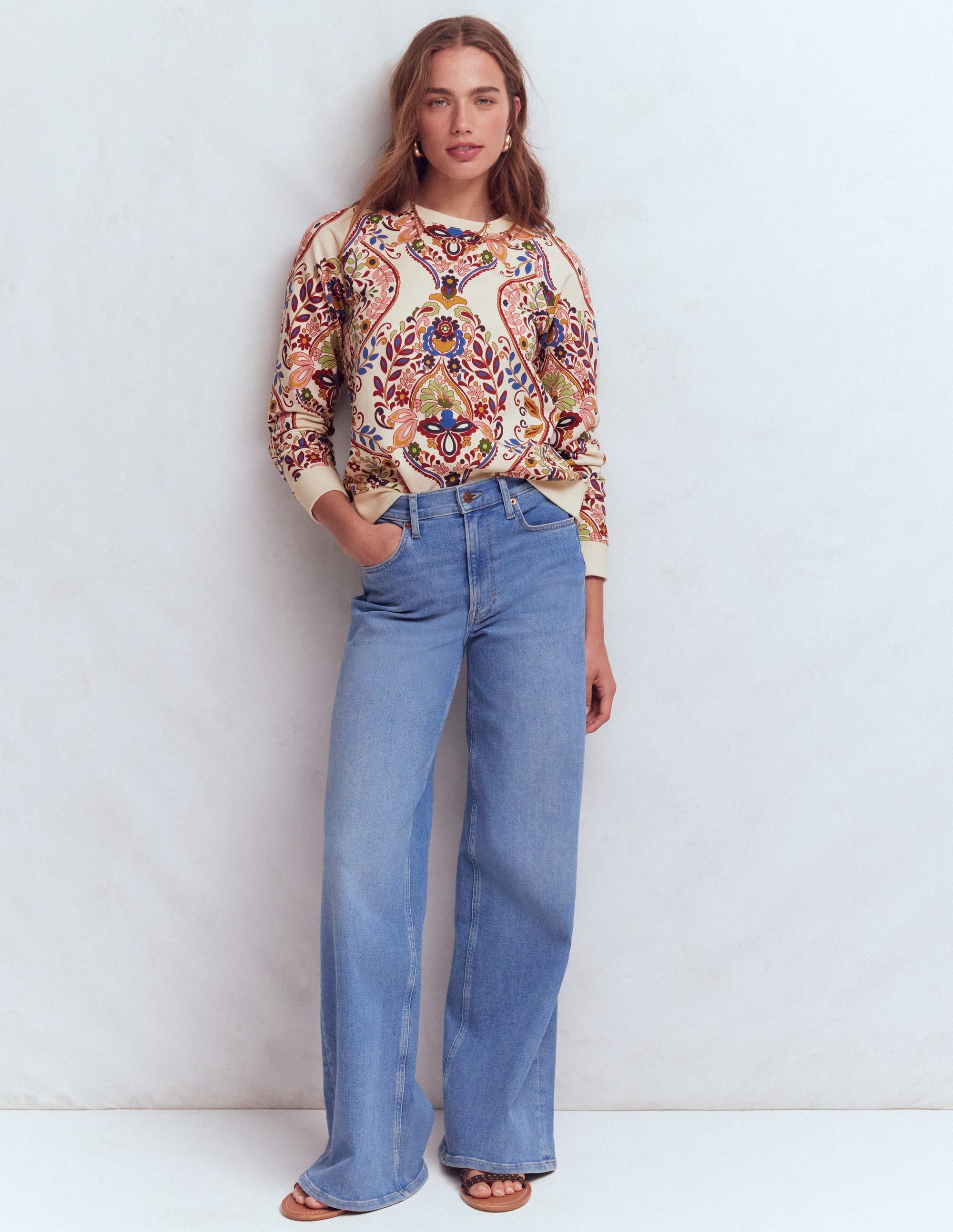 Rosa Printed Sweatshirt-Multi, Enchanted Gardenia - Image 4