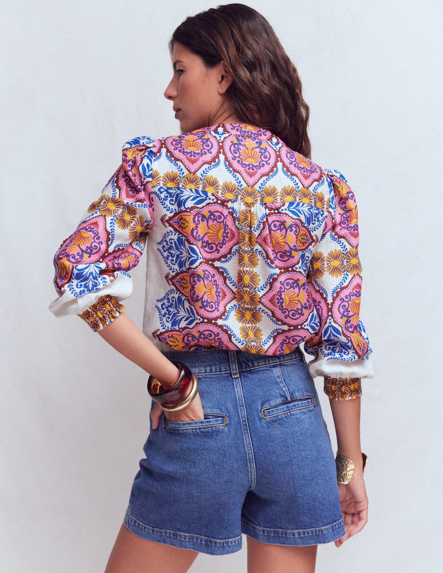 Alicia Linen Top-Multi, Ornamental Garden