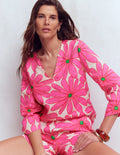 Cleo Linen Top-Pink, Daisy Blossom