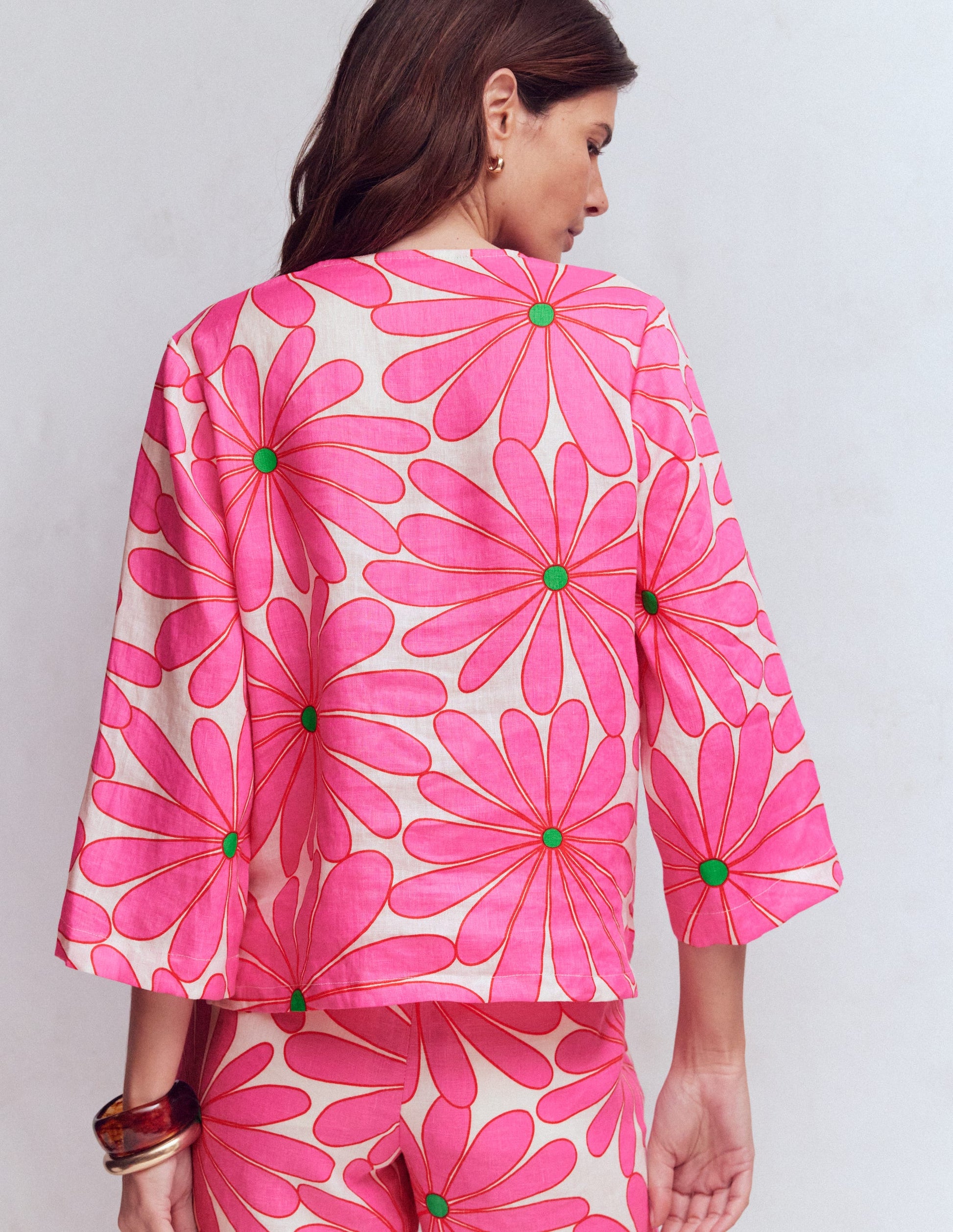 Cleo Linen Top-Pink, Daisy Blossom-3