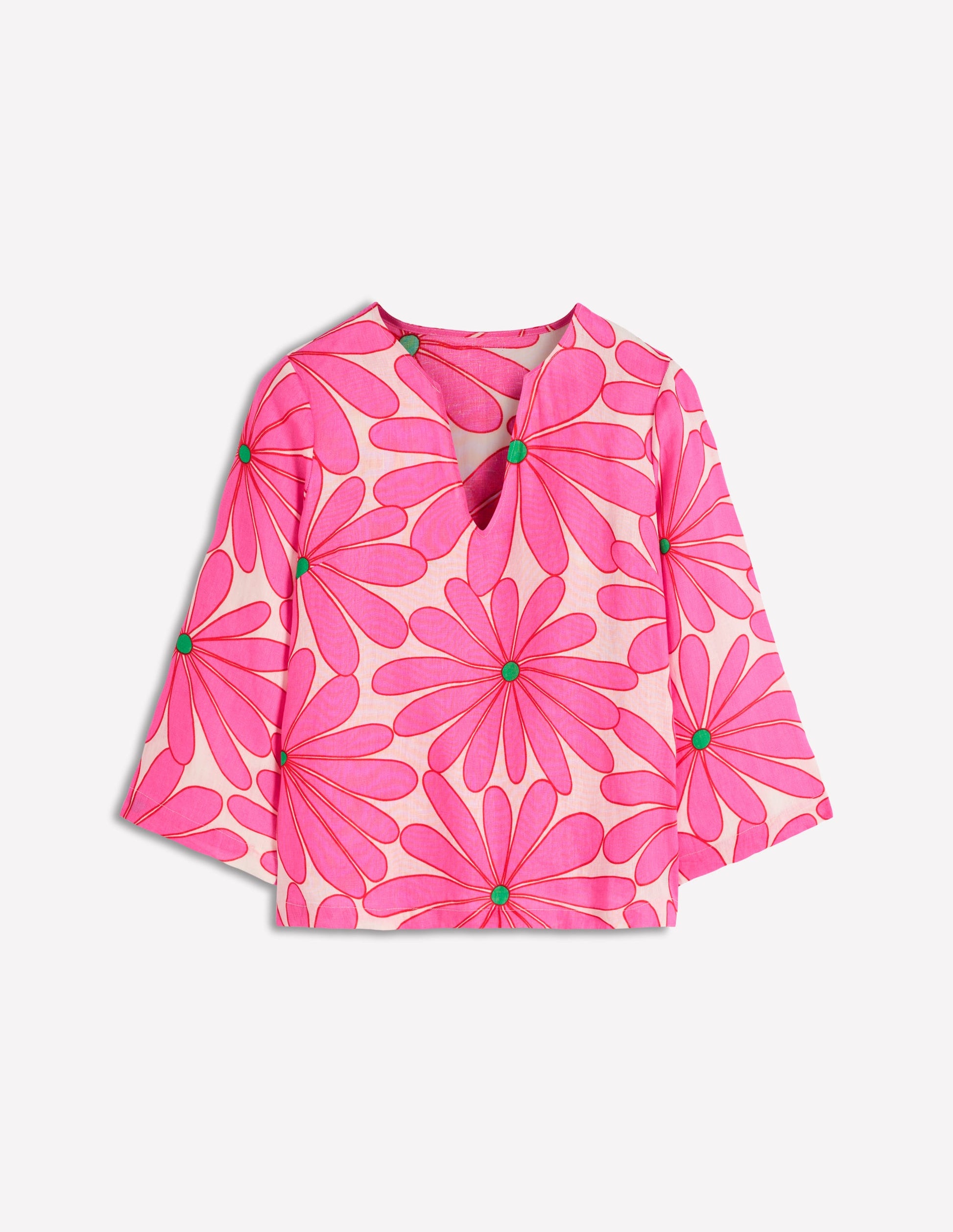 Cleo Linen Top-Pink, Daisy Blossom-7