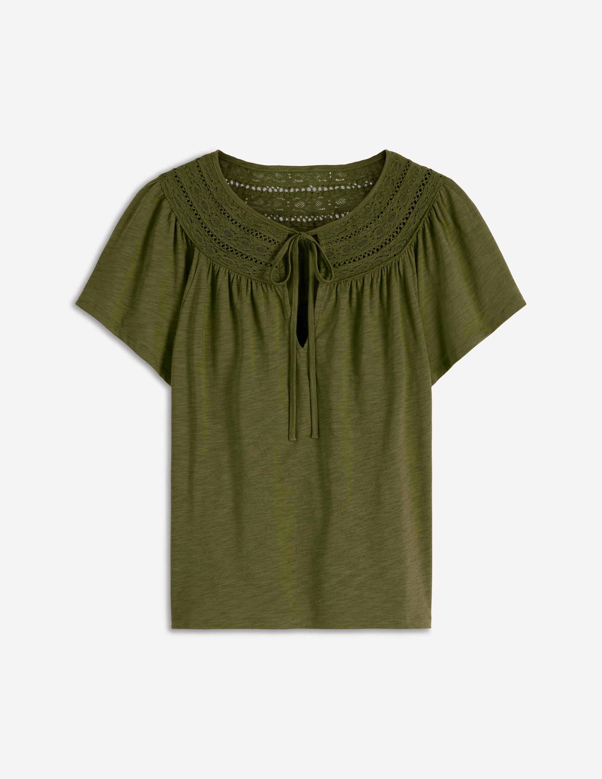 Edi Trim Detail T-shirt-Olive - Image 5