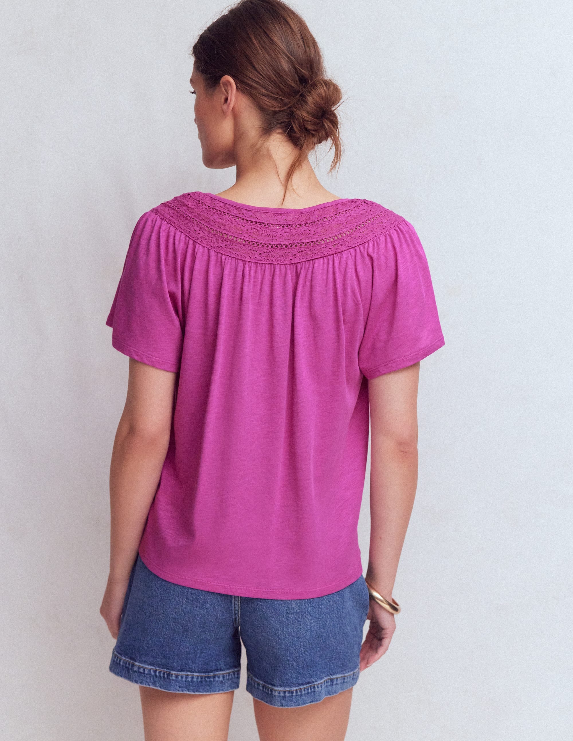 Edi Trim Detail T-shirt-Passion Flower - Image 3