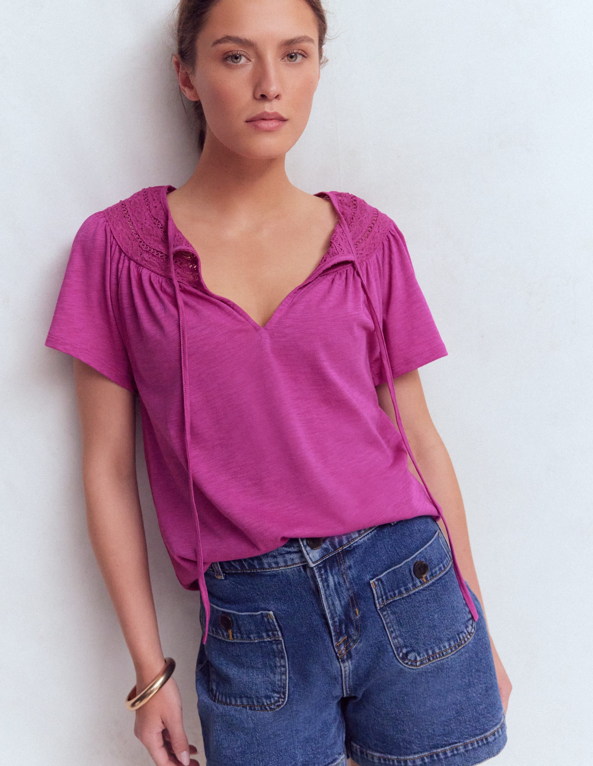 Edi Trim Detail T-shirt-Passion Flower - Image 4