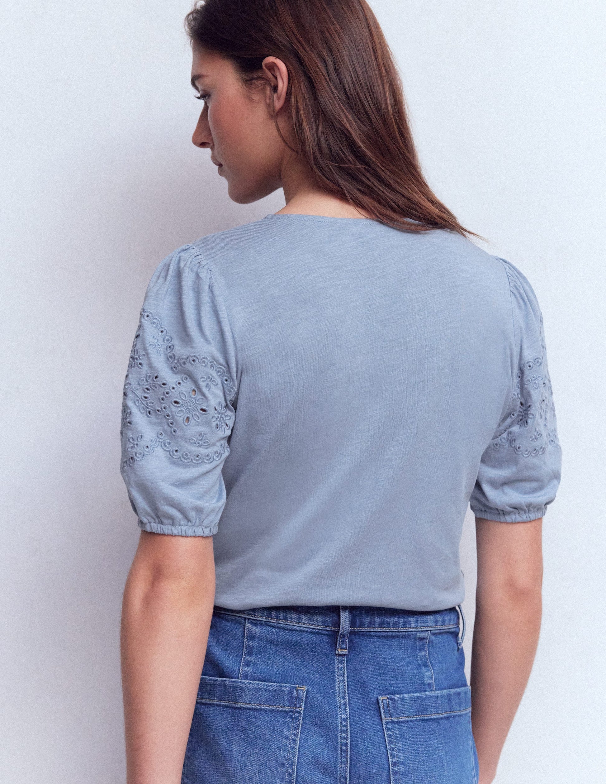 Ada Broderie Mix Top-French Blue-3
