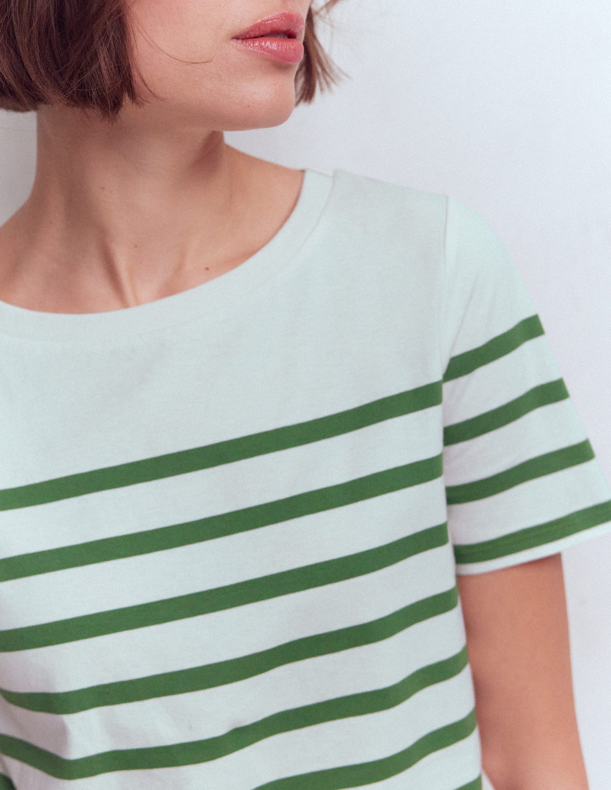 Olivia Short Sleeve Breton-Fairway and Ivory Stripe-2