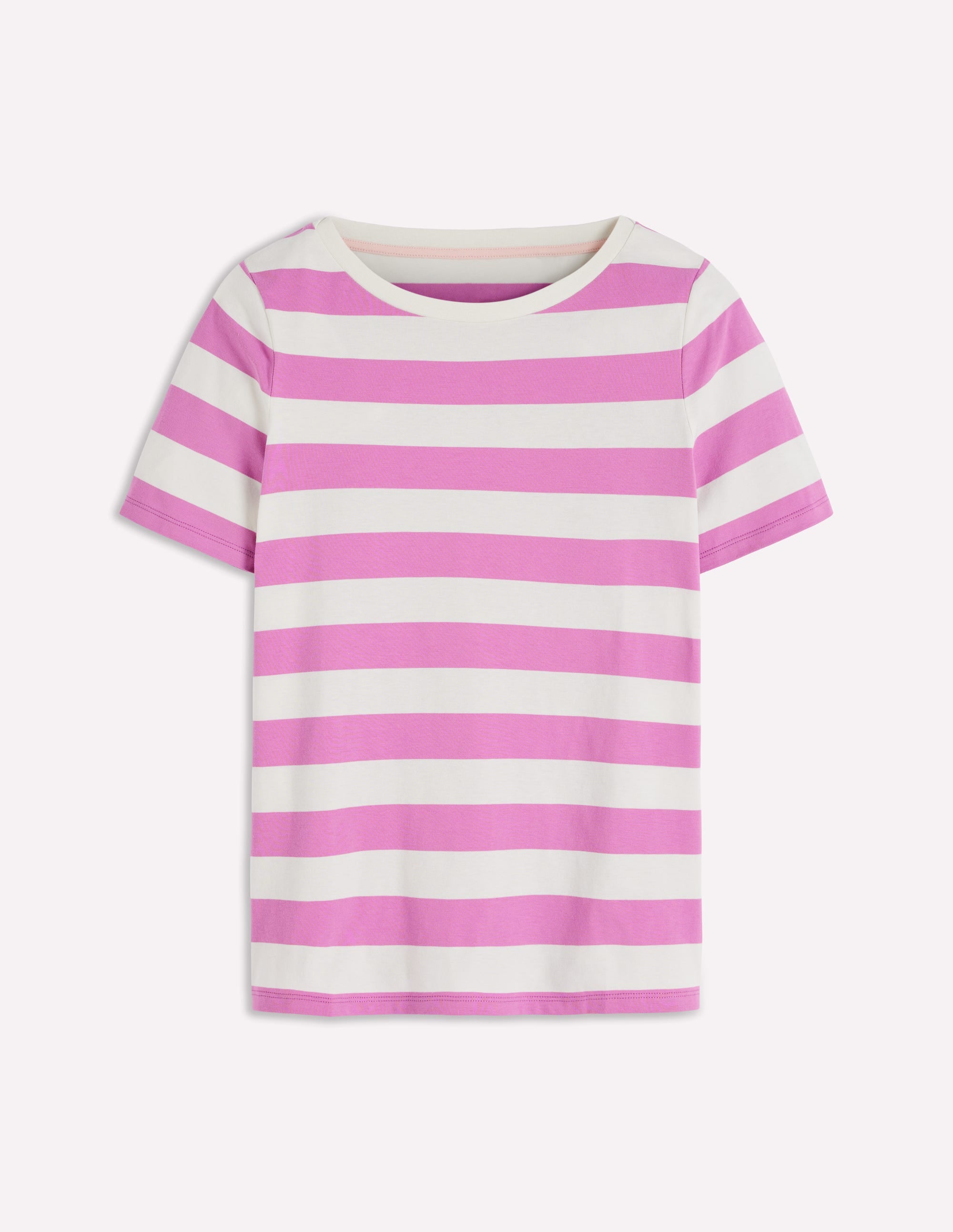 Olivia Short Sleeve Breton-Clover Purple and Ivory Stripe - Image 6