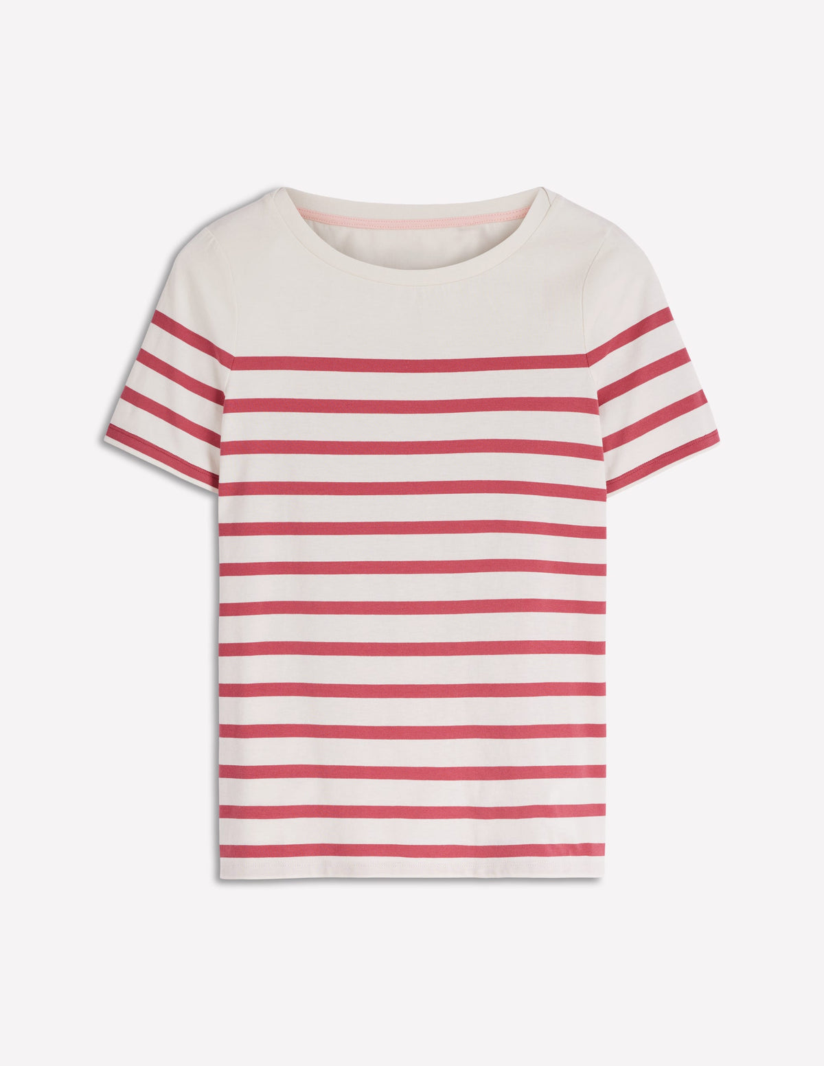 Olivia Short Sleeve Breton-Earth Red, Ivory Stripe - Image 6
