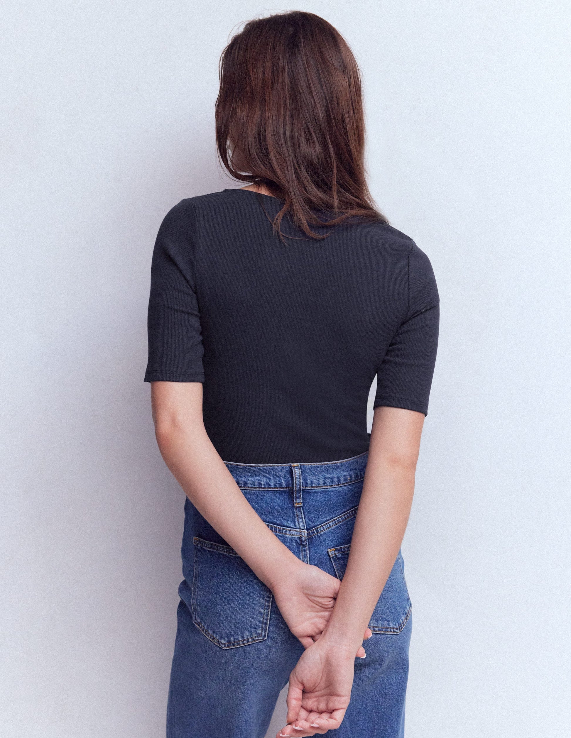 Short Sleeve Rib Henley-Navy-3