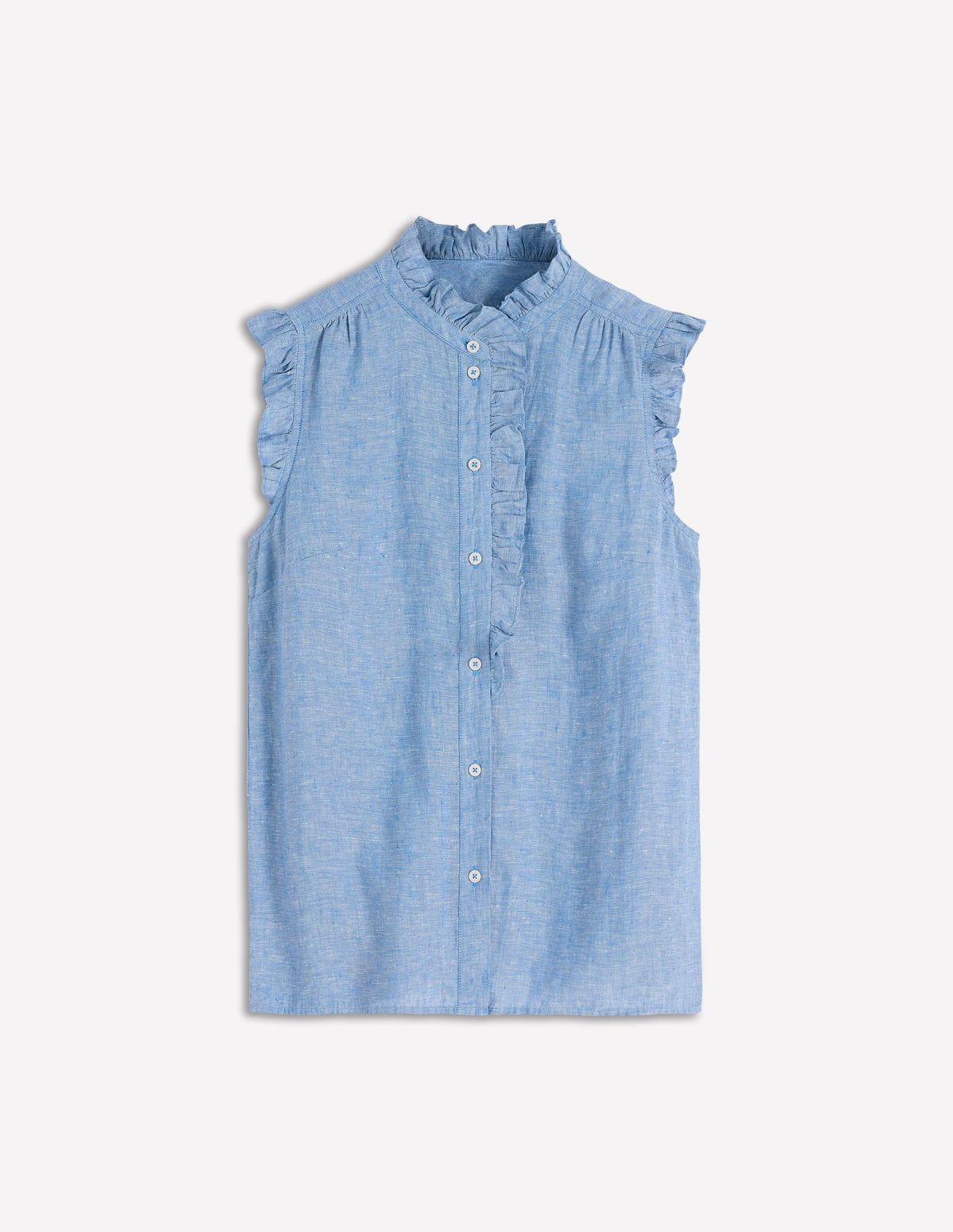 Isabel Sleeveless Linen Top-Chambray - Image 6