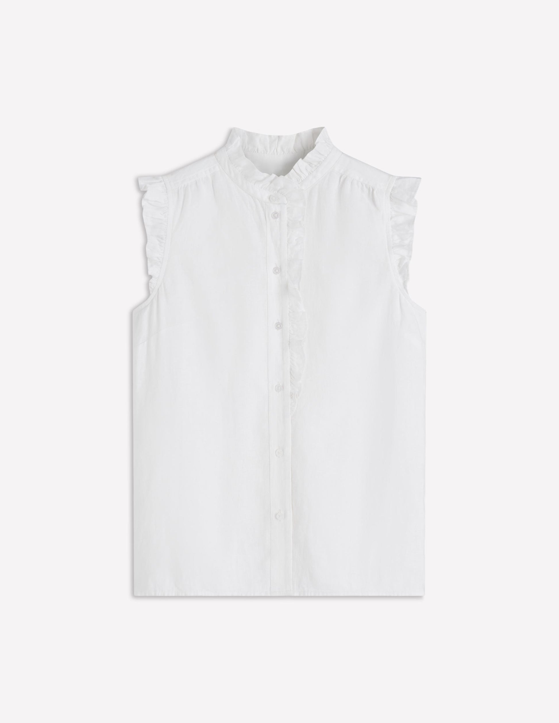Isabel Sleeveless Linen Top-White-4