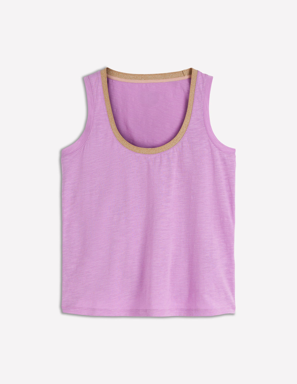 Metallic Trim Scoop Neck Vest-Heath Lilac - Image 4