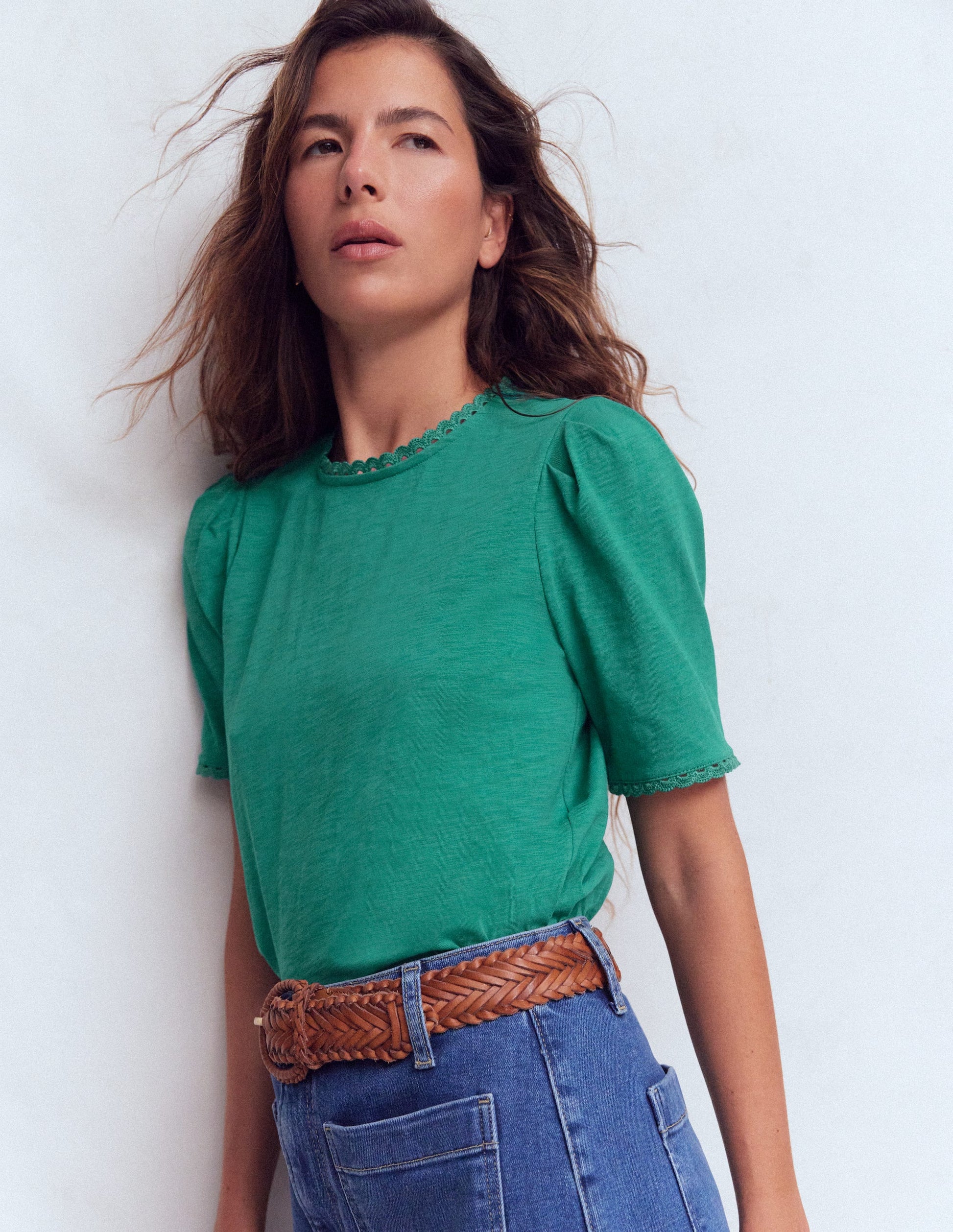 Ali Scallop T-Shirt-Deep Teal-4