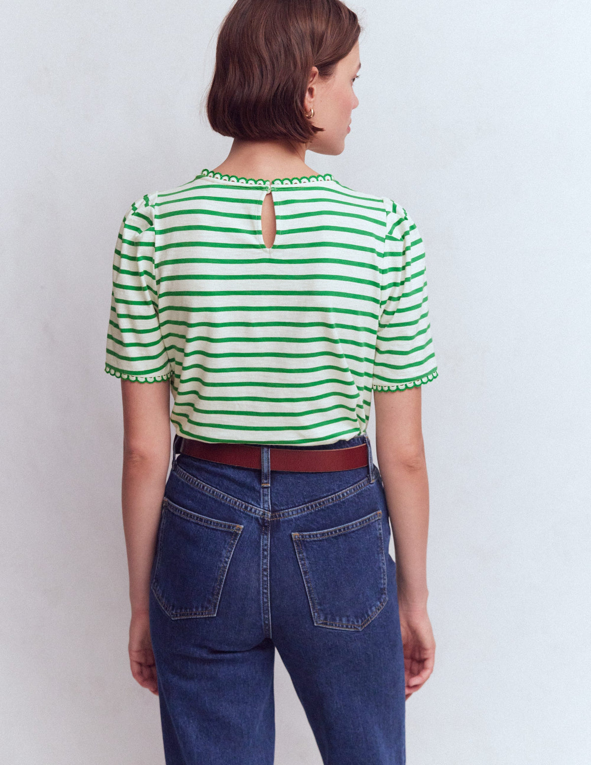Ali Trim T-shirt-Ivory and Amazon Stripe - Image 3