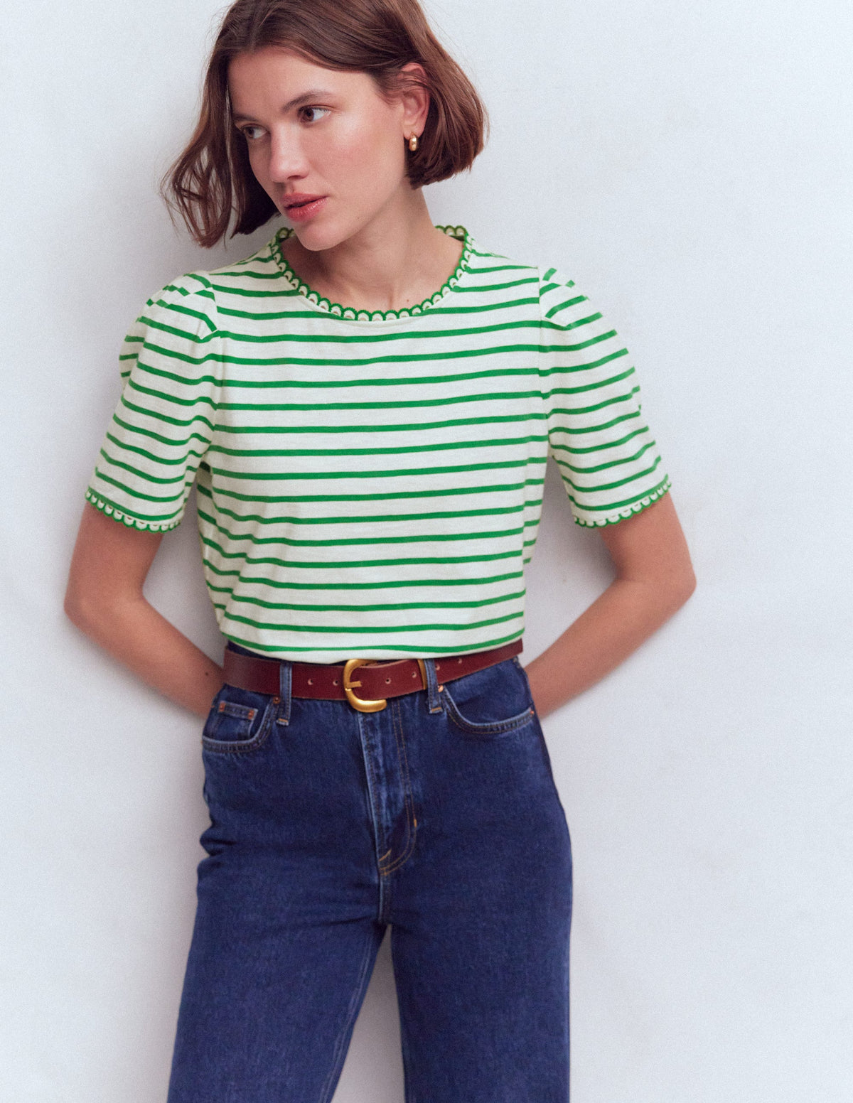 Ali Trim T-shirt-Ivory and Amazon Stripe - Image 4