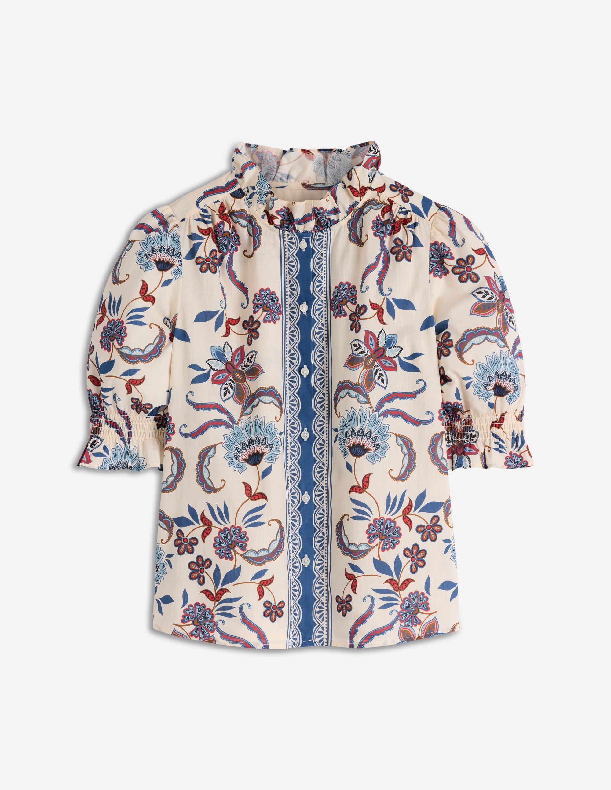 Heather Smocked Sleeve Top-Elegant Blossom Placement - Image 7