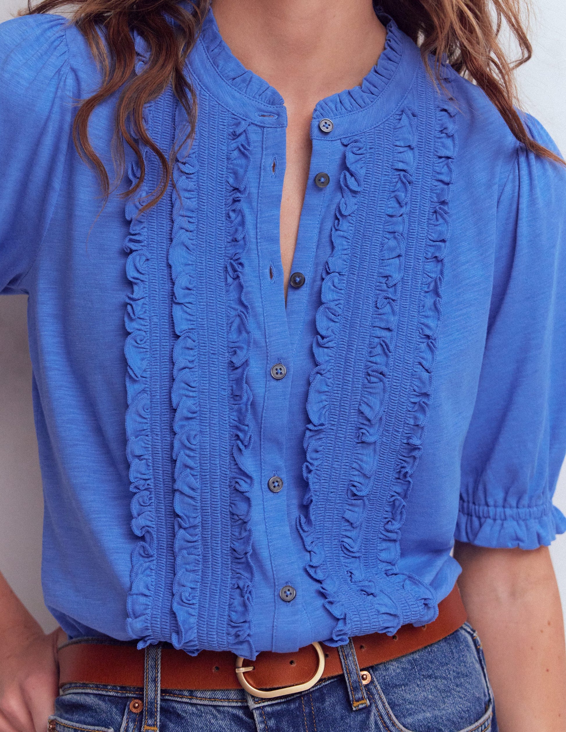 Eda Ruffle Front Shirt-Regatta-3