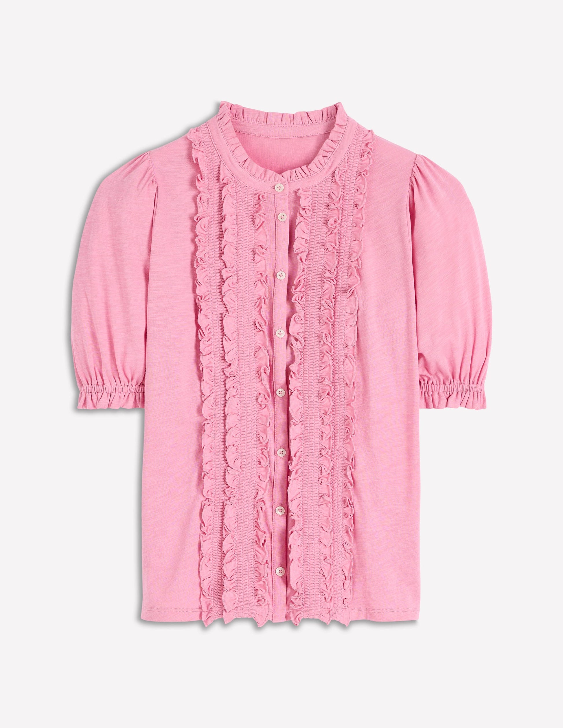 Eda Ruffle Front Shirt-Formica Pink-6