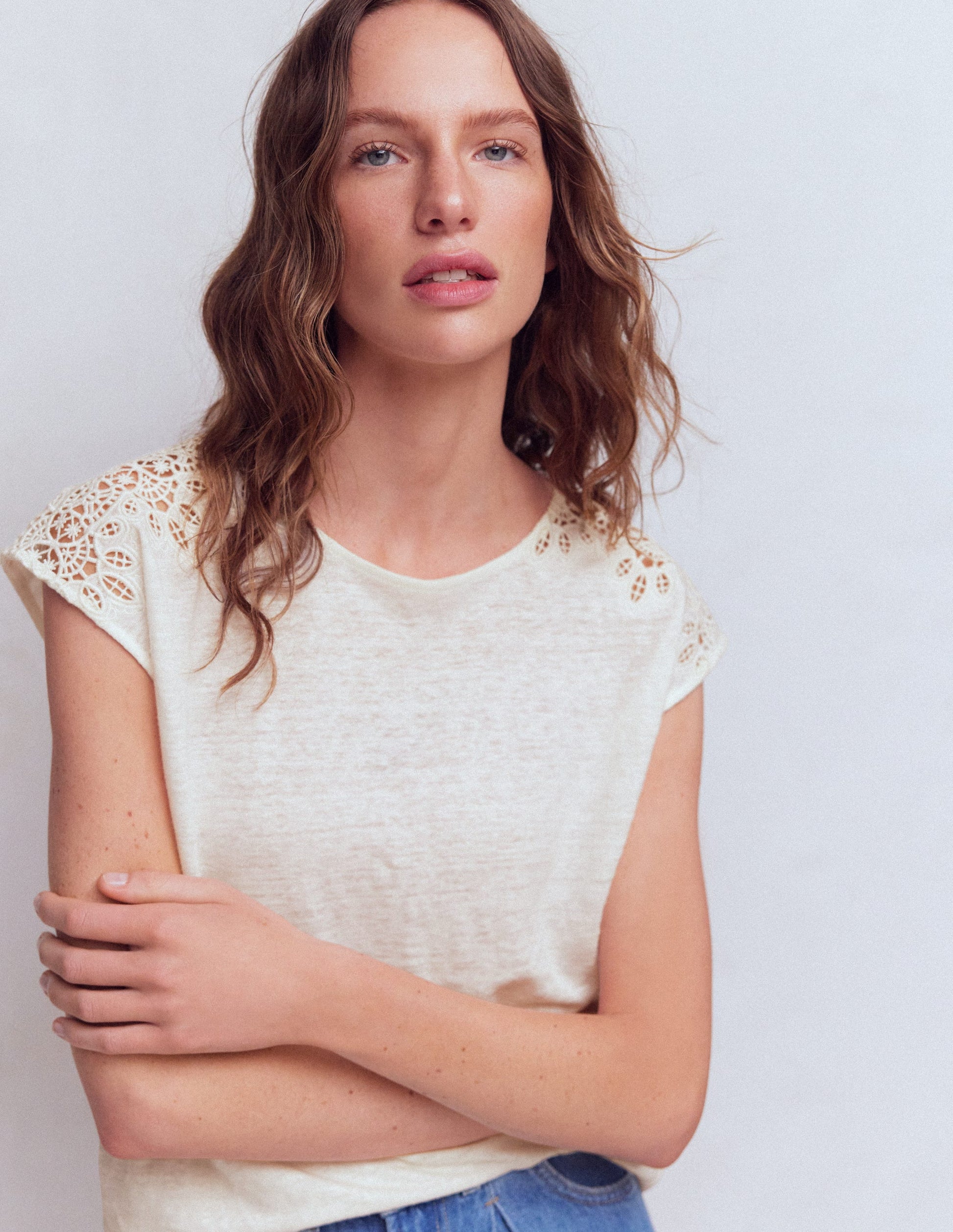 Tara Cutwork Linen Tee-Ivory-4