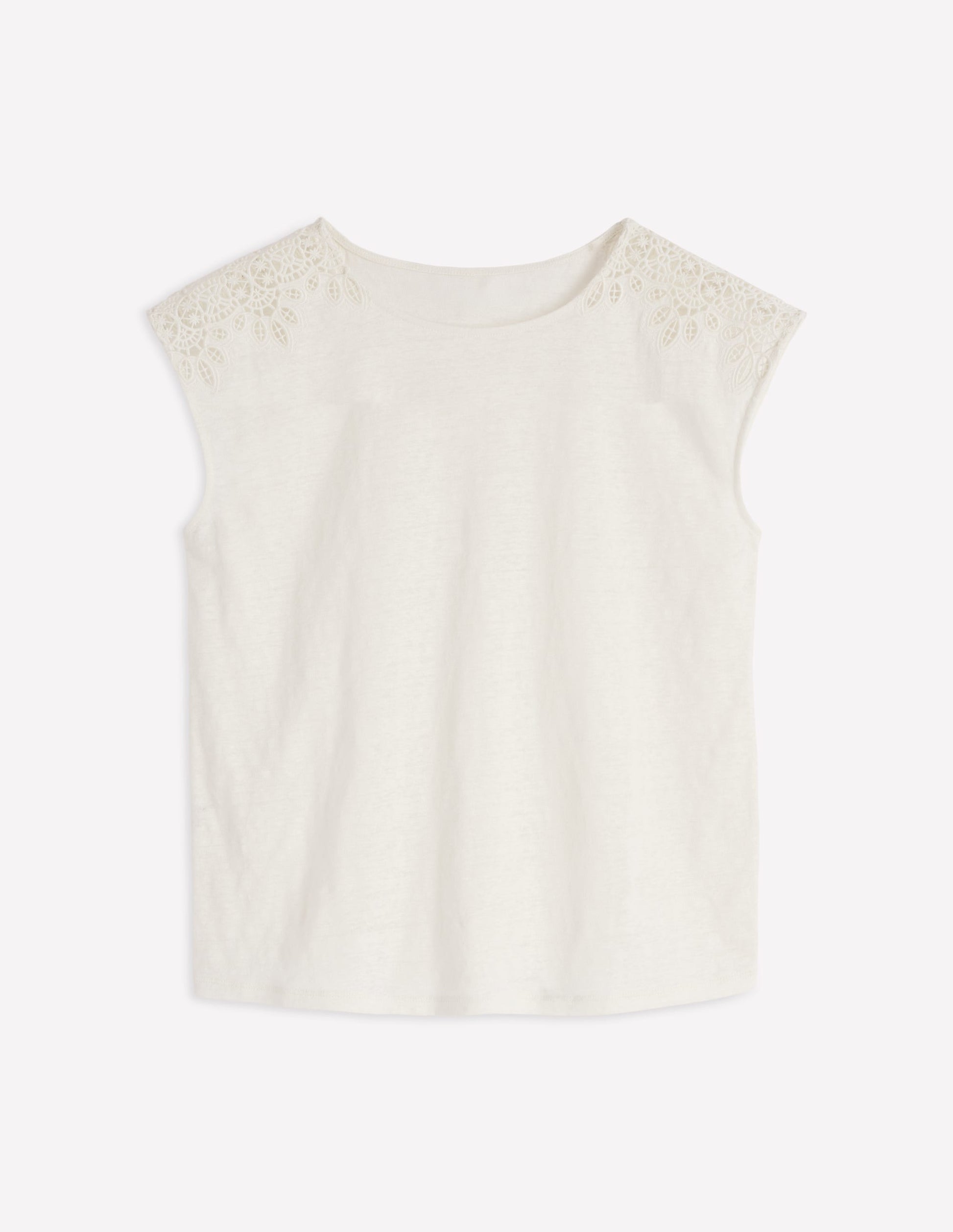 Tara Cutwork Linen Tee-Ivory-7