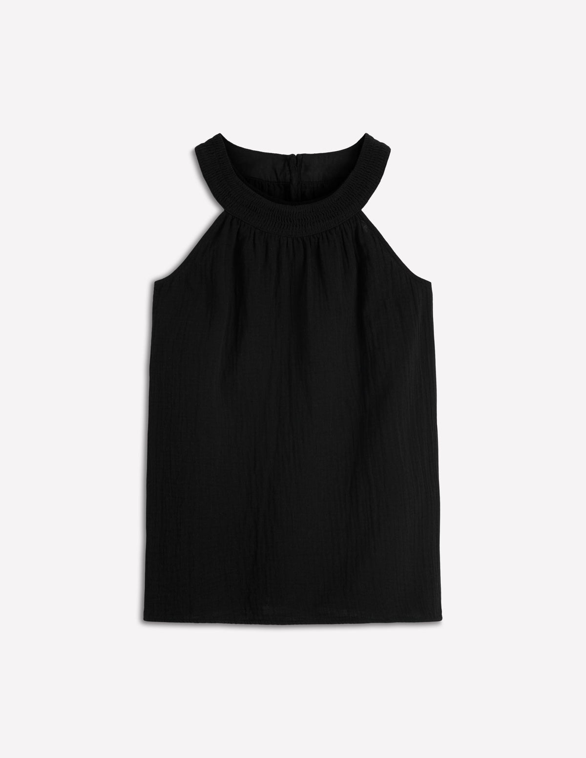 Halter-neck Double Cloth Top-Black - Image 6