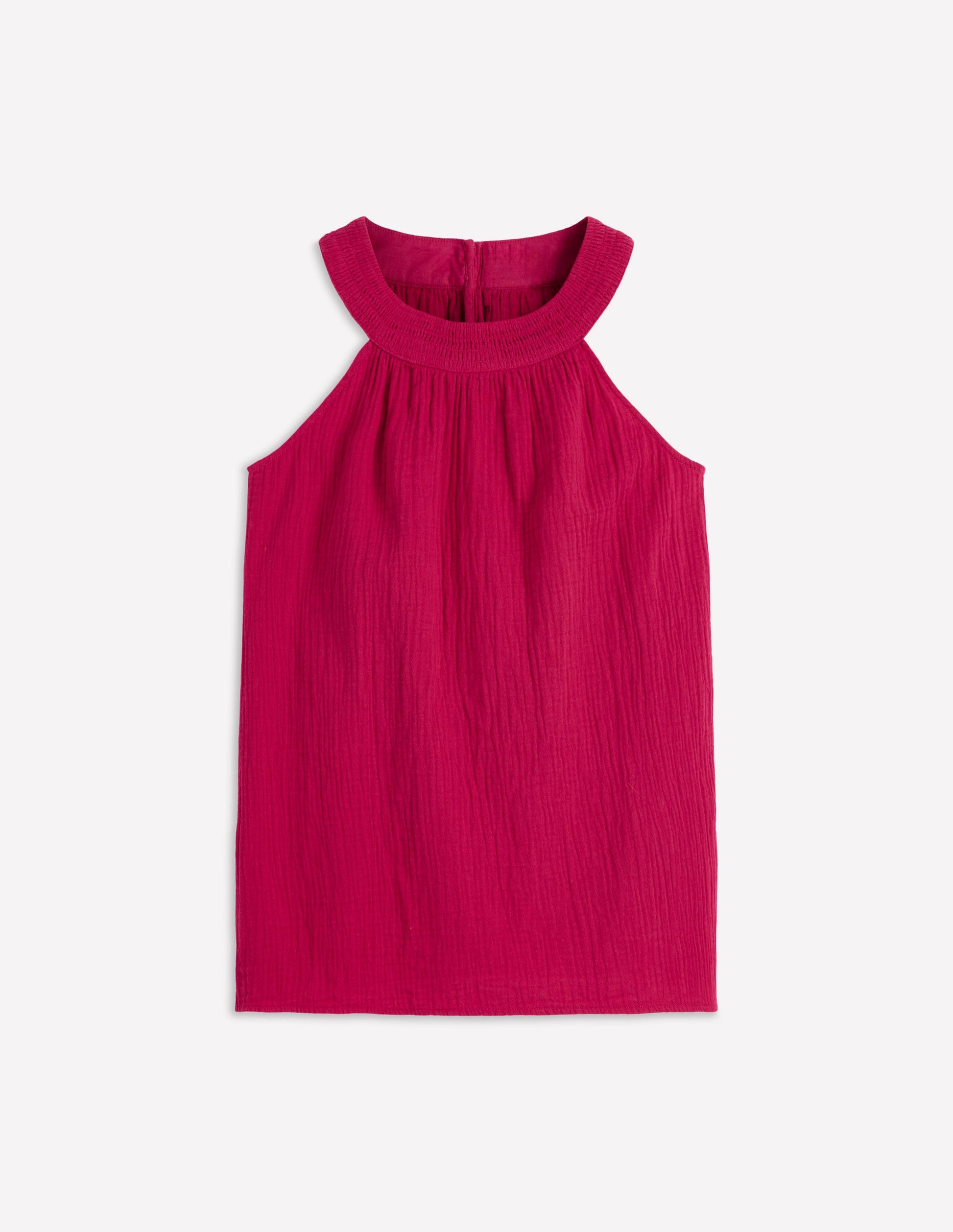 Halter-Neck Double Cloth Top-Pomegranate-5