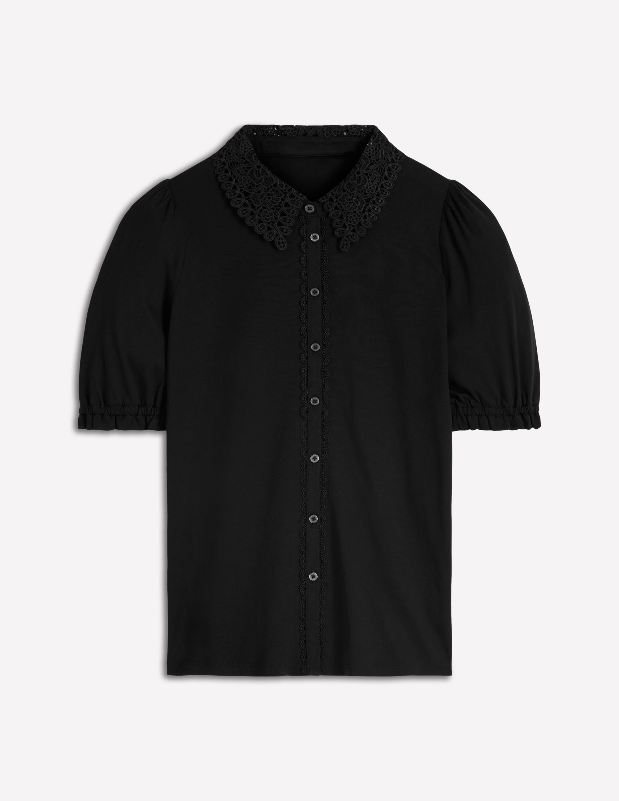 Nessa Broderie Collar Blouse-Black - Image 4