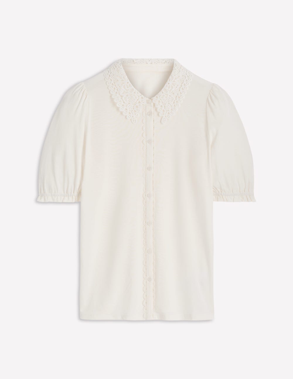 Nessa Broderie Collar Blouse-Ivory-5