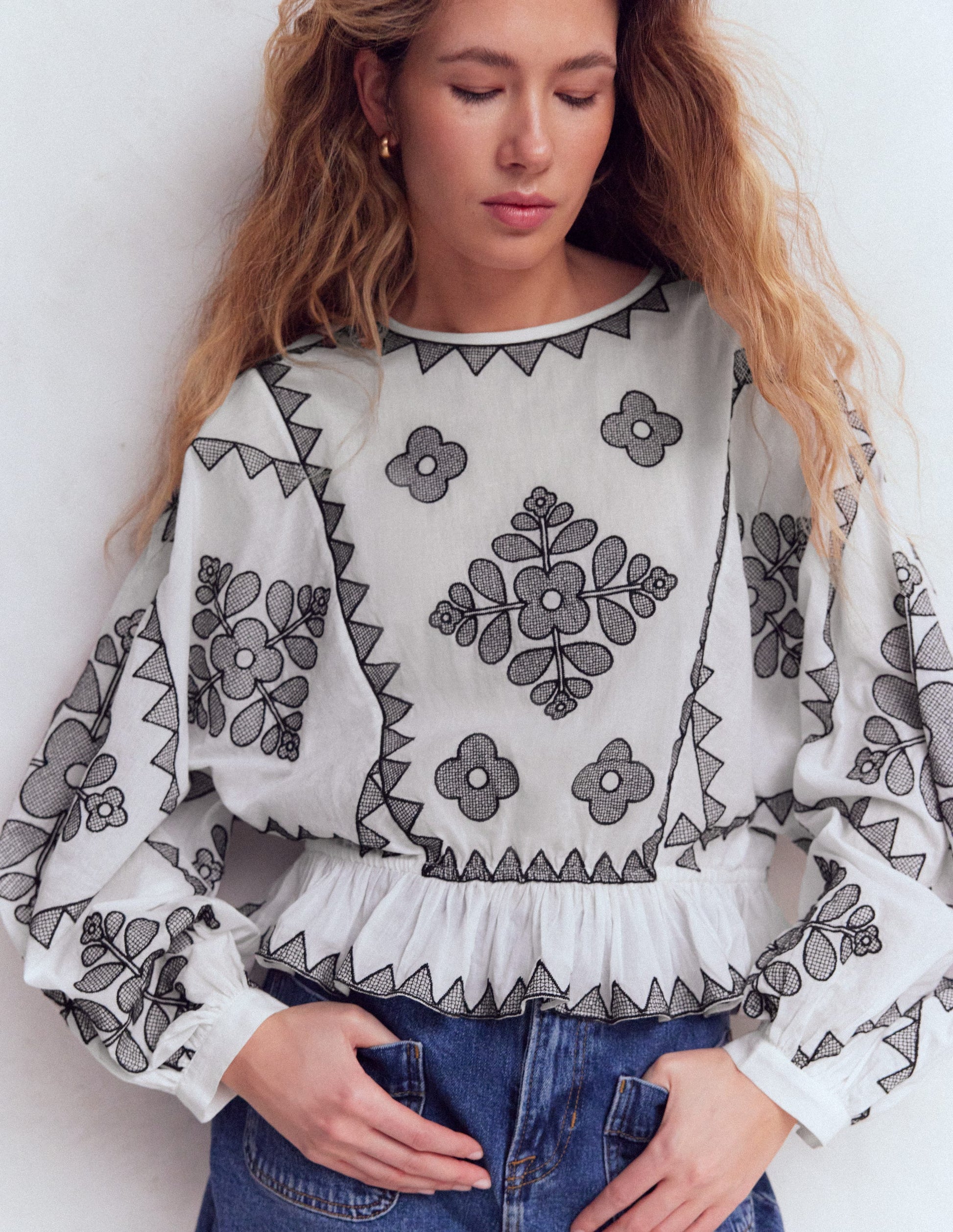 Embroidered Holiday Top-Ivory-7