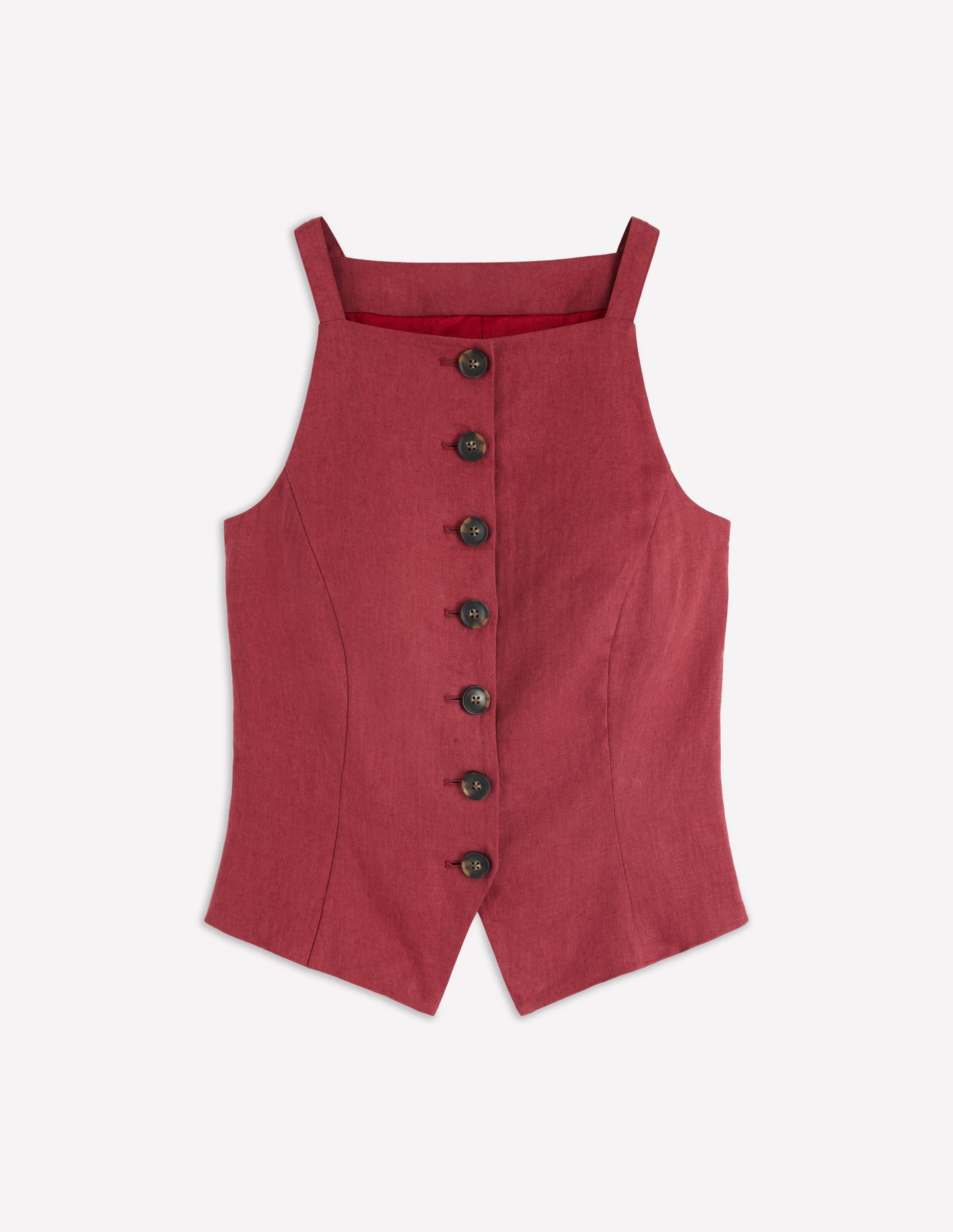 Square Neck Strap Waistcoat-Rich Chestnut-7