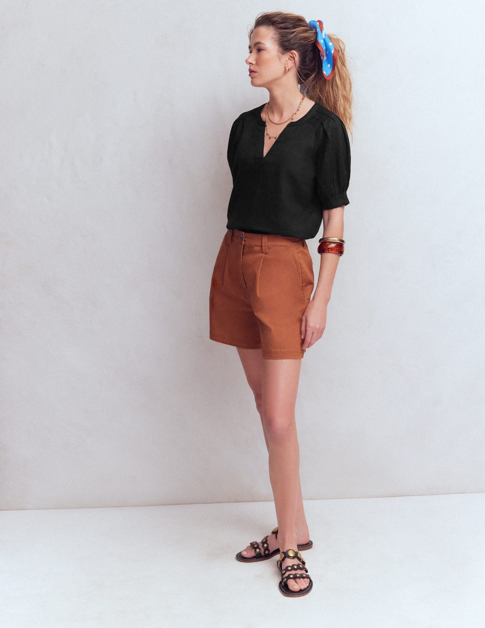 Rae Linen Top-Black - Image 4