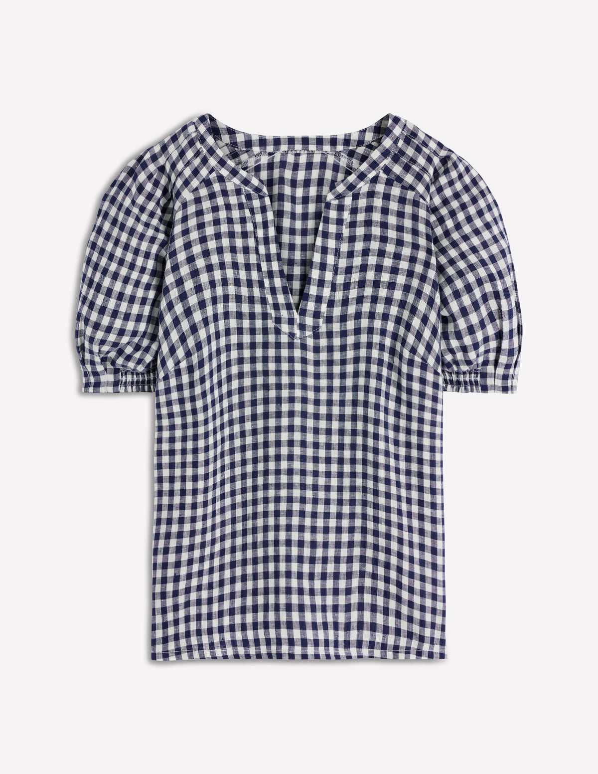 Rae Linen Top-Small Navy Gingham - Image 6
