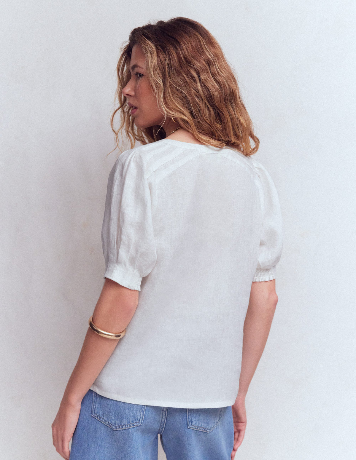 Rae Linen Top-White - Image 3