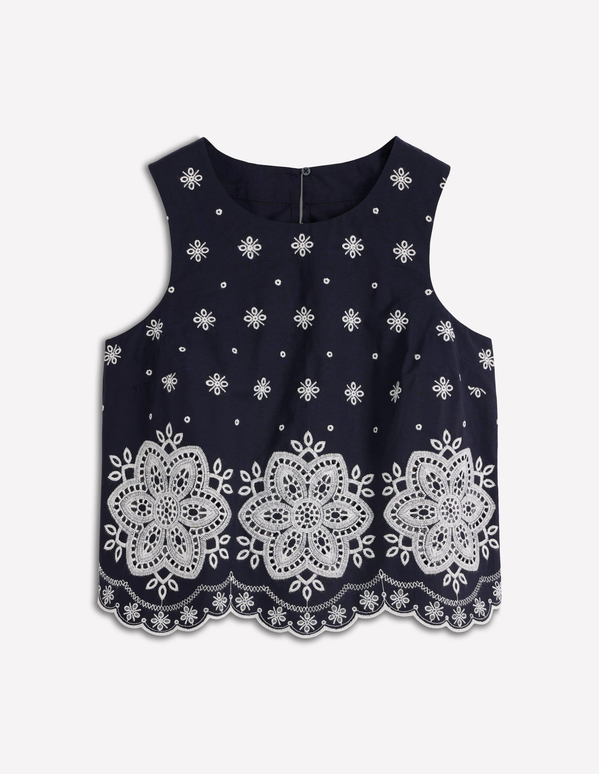 Sofia Broderie Shell Top-Navy - Image 8
