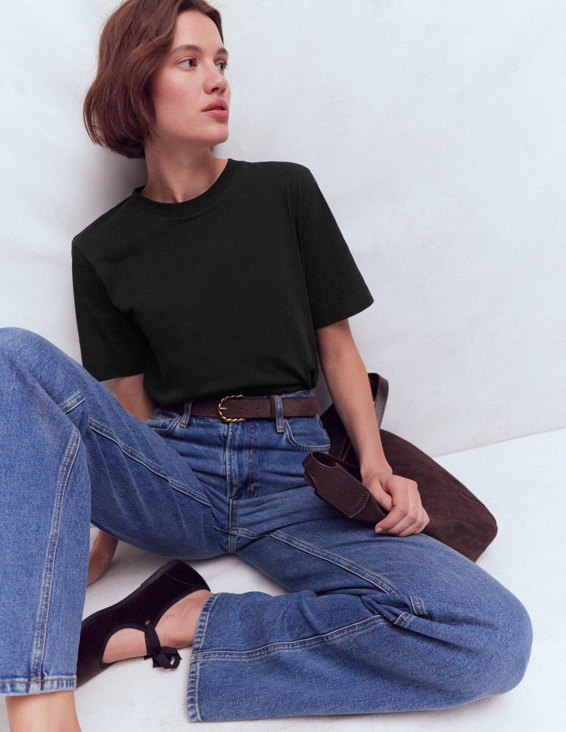 Relaxed Cotton T-shirt-Black-1