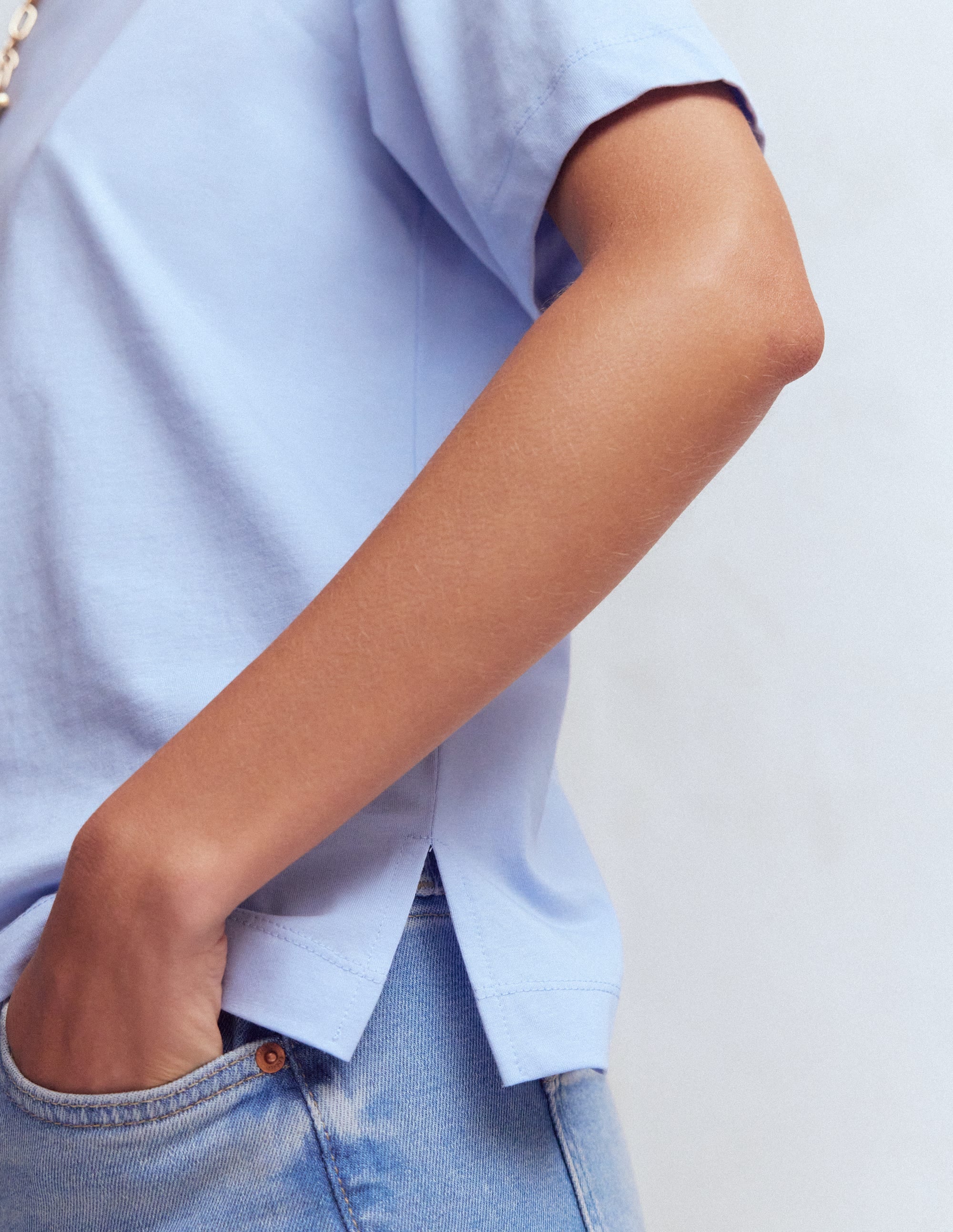Relaxed Cotton T-shirt-Brunnera Blue - Image 2