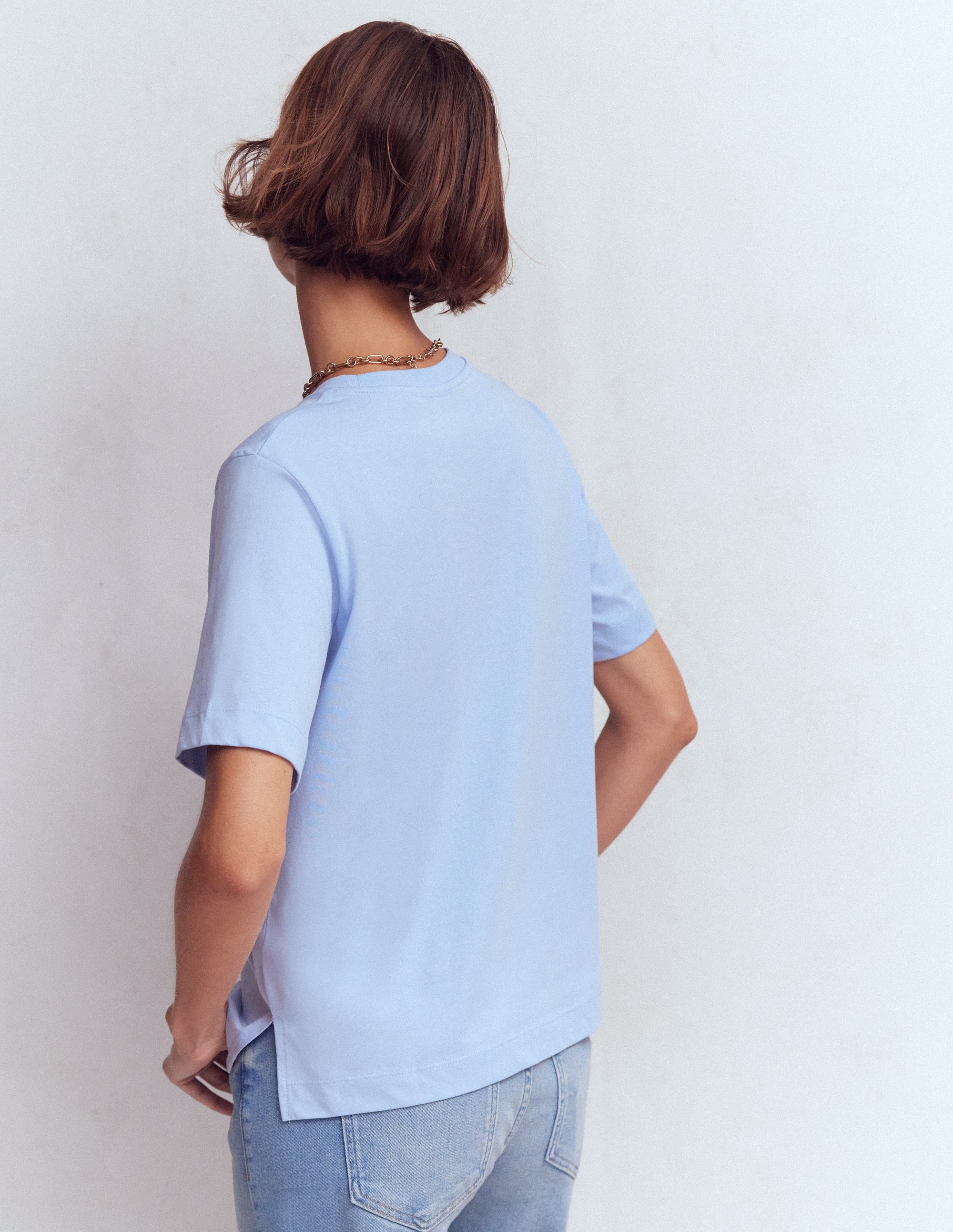 Relaxed Cotton T-shirt-Brunnera Blue - Image 3