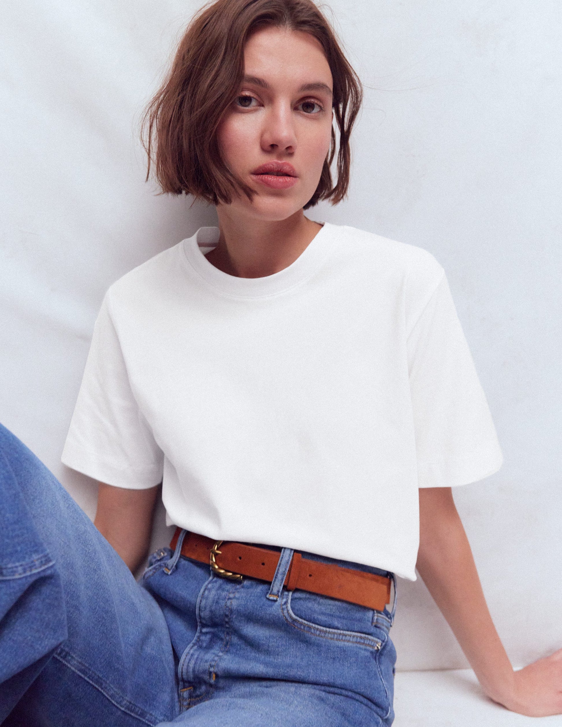Relaxed Cotton T-shirt-White-4