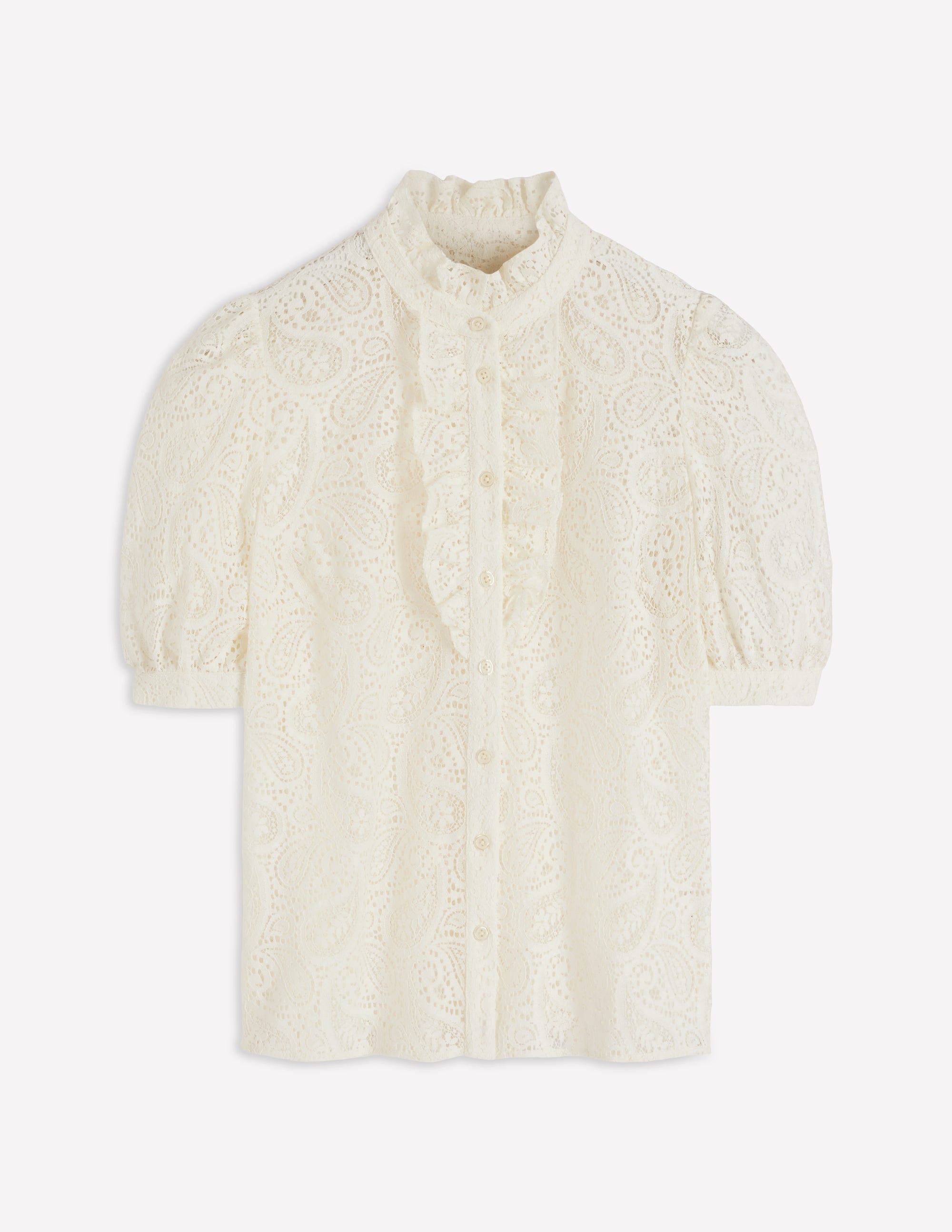 Sasha Short Sleeve Lace Top-Ivory - Image 5