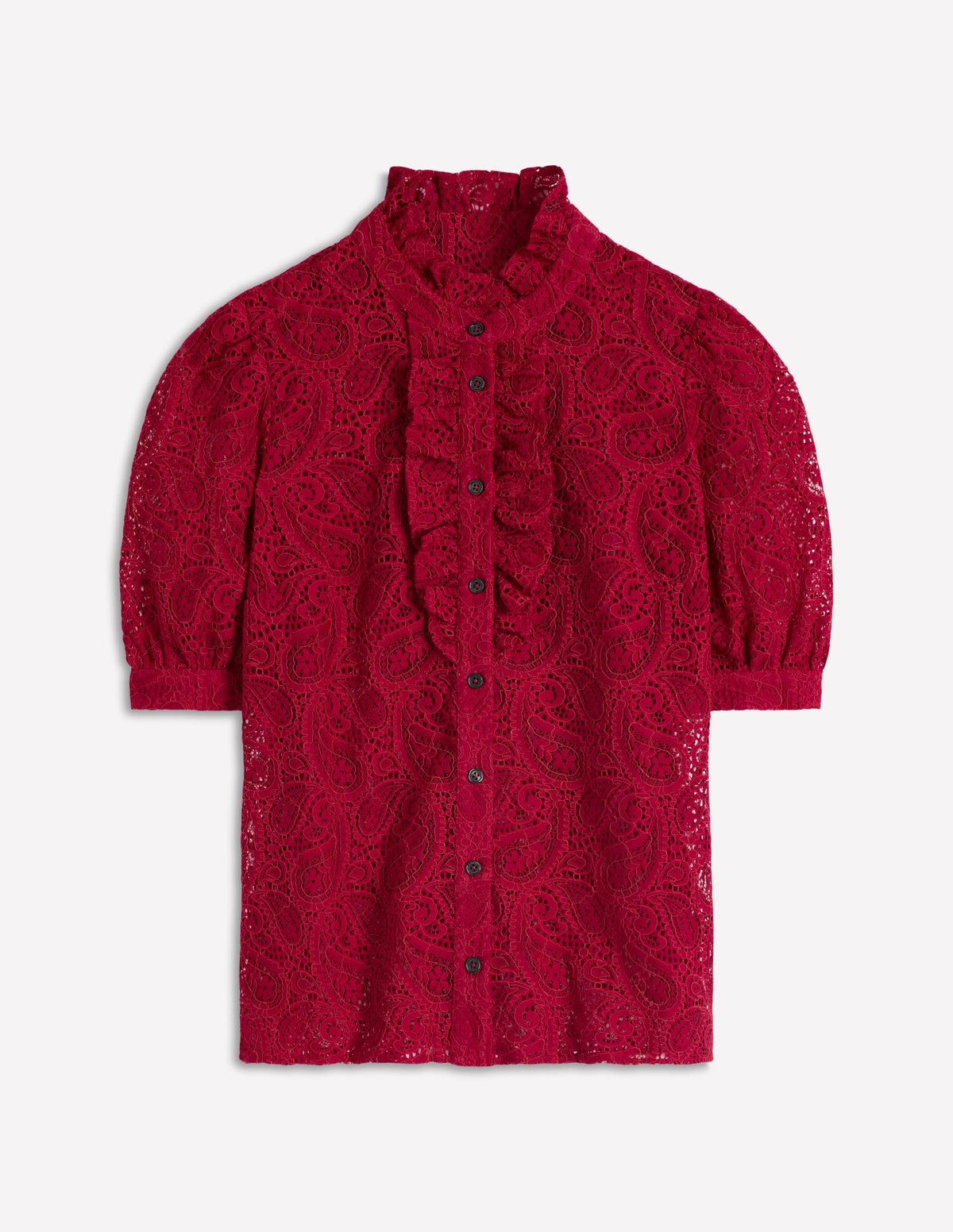 Sasha Short Sleeve Lace Top-Pomegranate - Image 6
