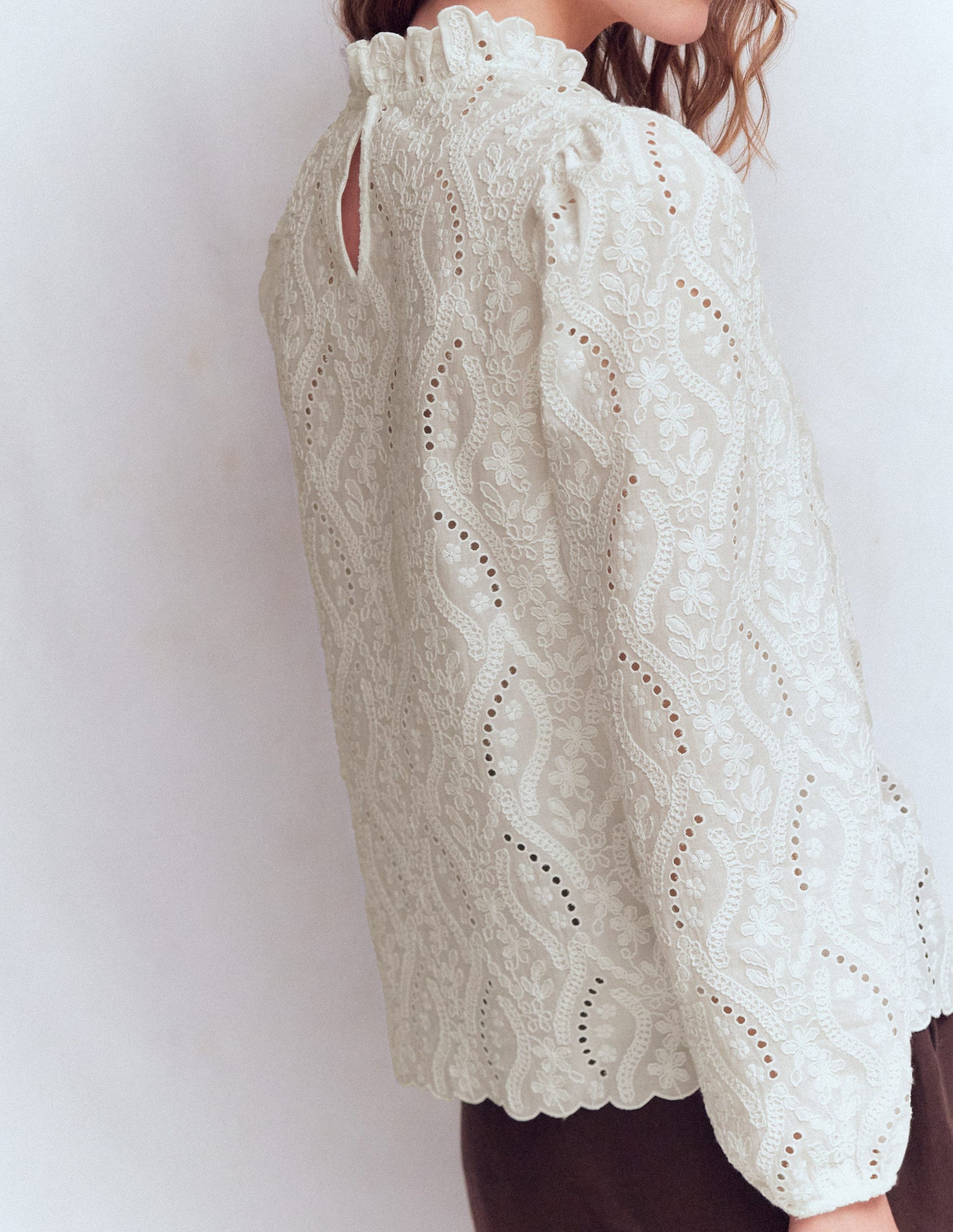 Puff Sleeve Interest Top-Ivory-5