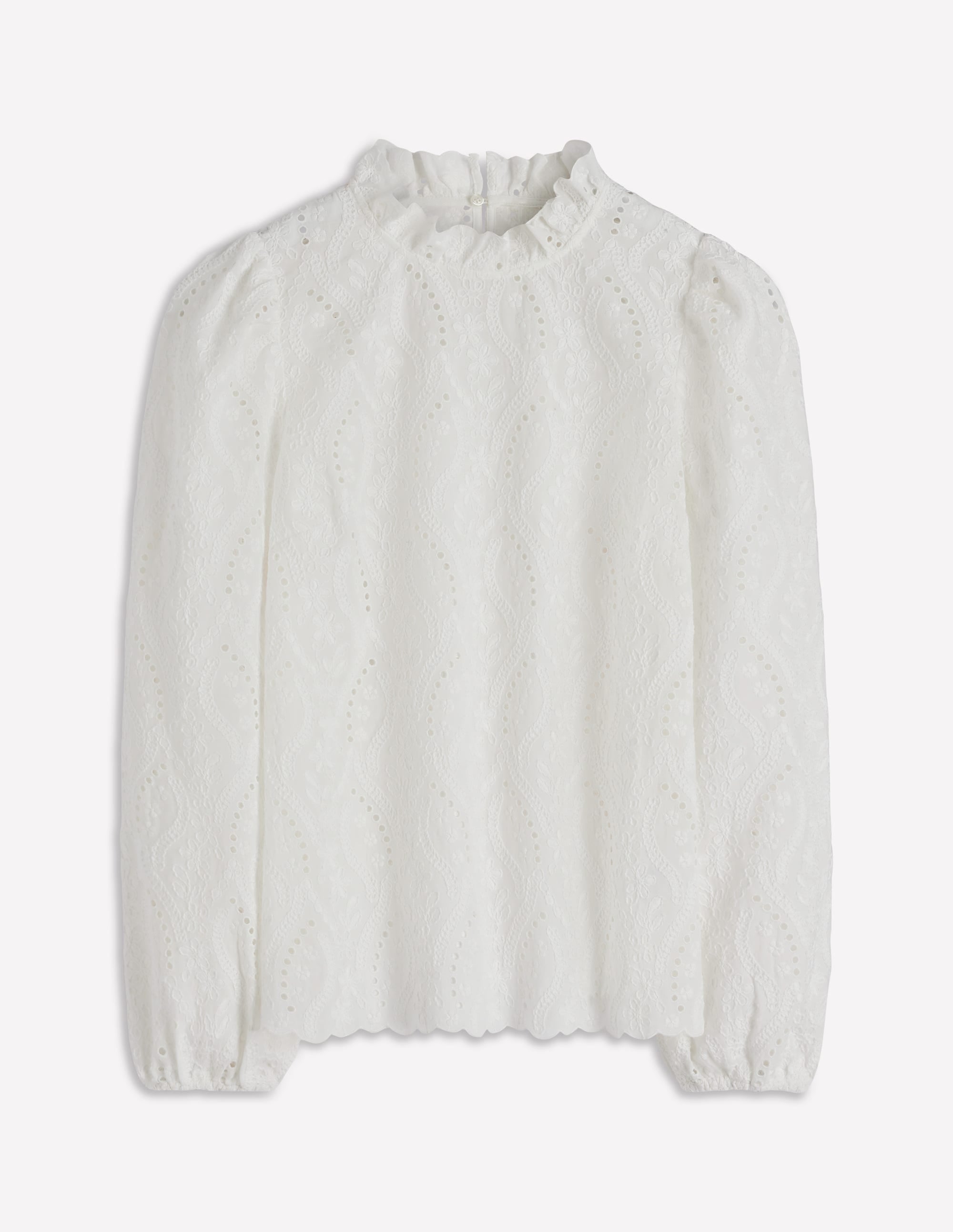 Puff Sleeve Interest Top-Ivory - Image 6