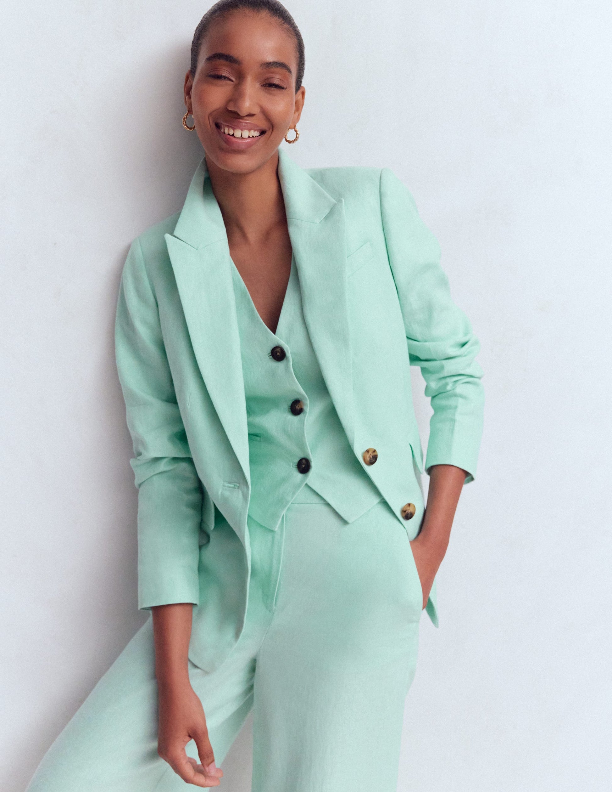 Stamford Linen Blazer-Spearmint-1