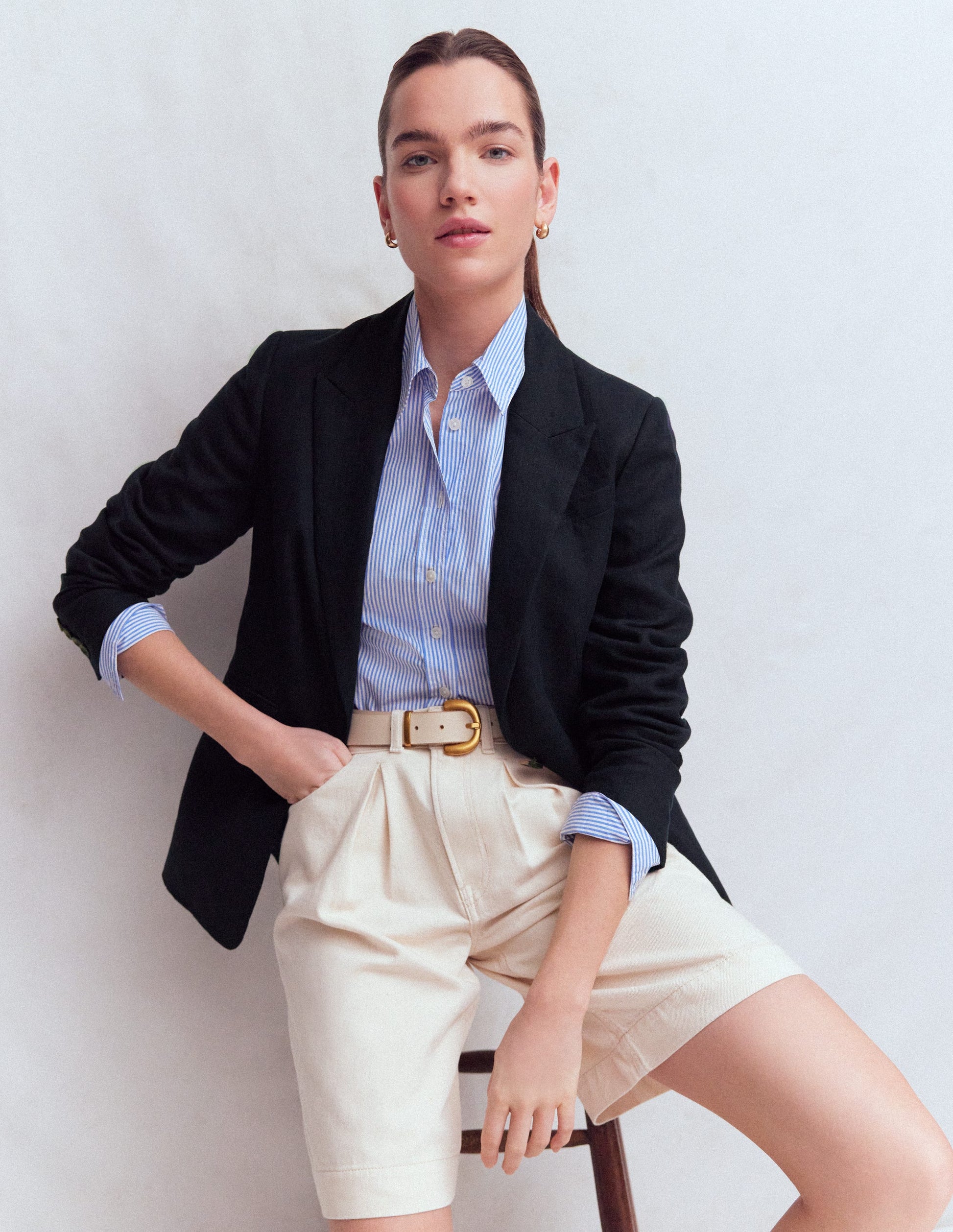 Stamford Linen Blazer-Navy-1