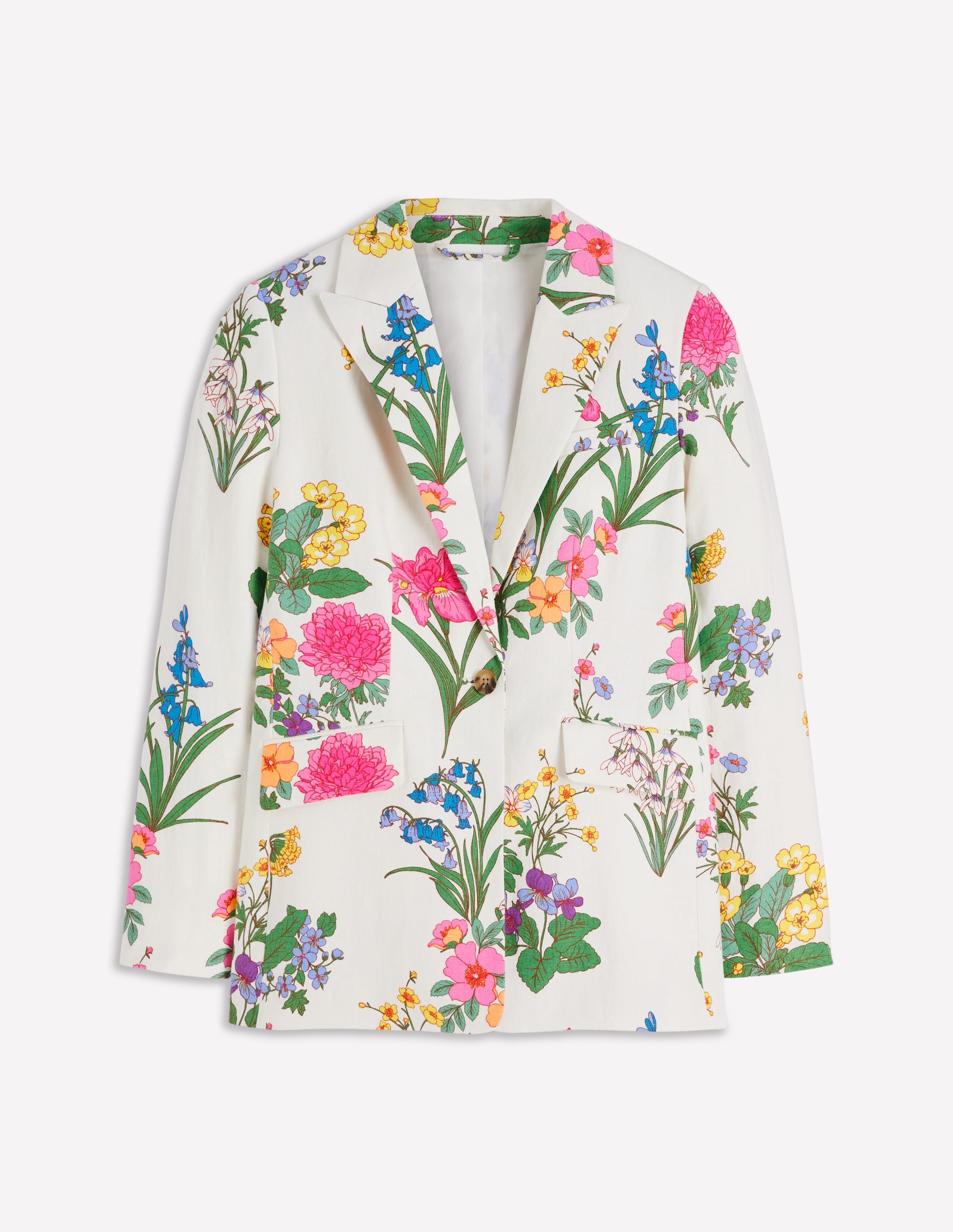 Woodbridge Linen Blazer-Ivory, Delicate Blossom - Image 7