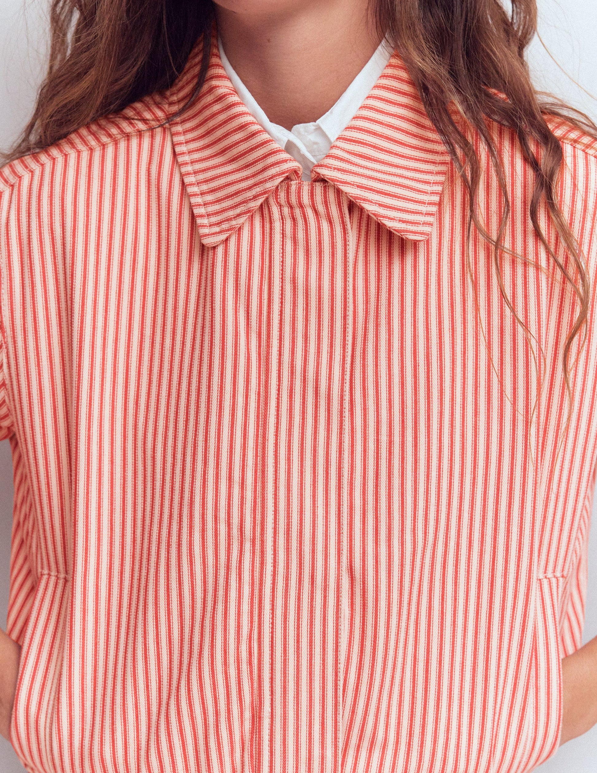 Casual Harrington Jacket-Red Tram Stripe-2