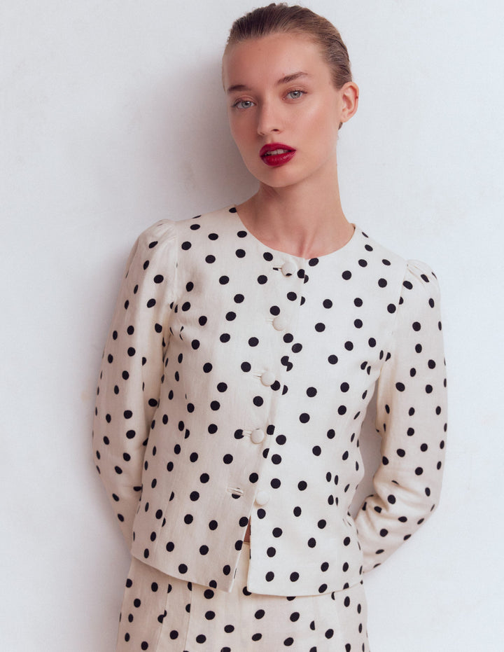 Salisbury Jacket-Ivory, Painted Dot
